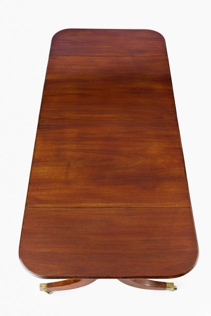 Regency period mahogany twin-pedestal dining table