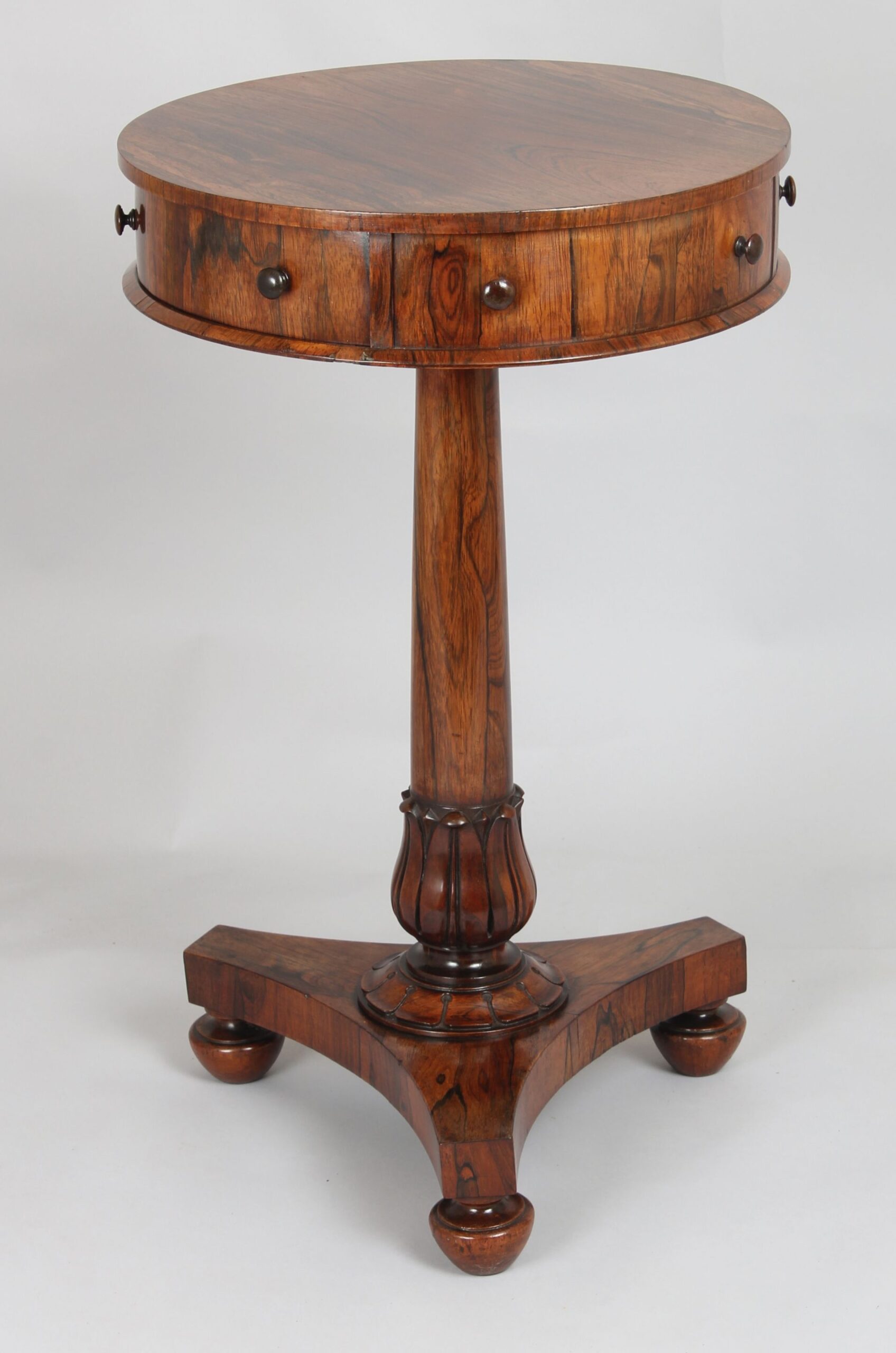 George IV period rosewood drum-table of diminuative proportions