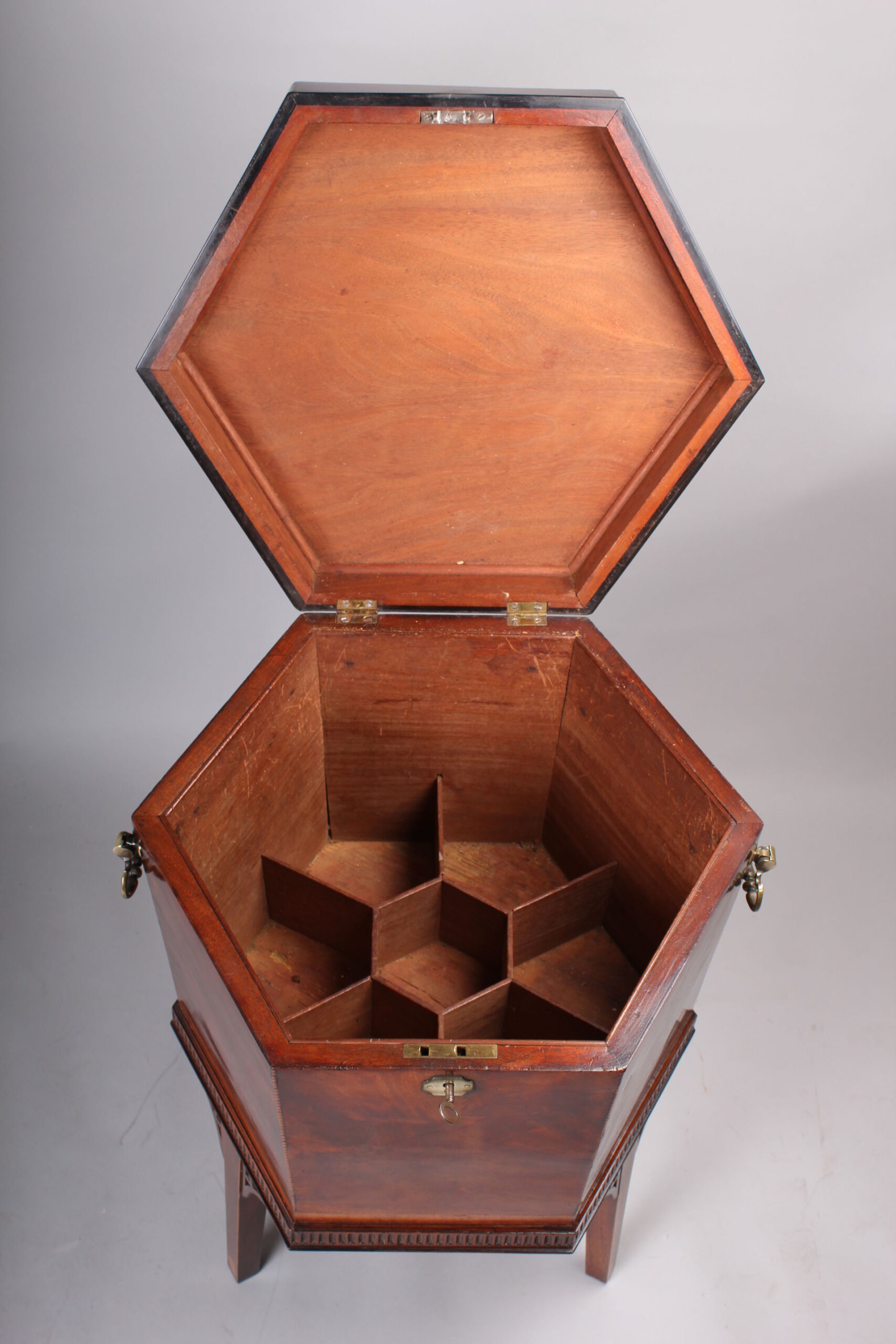 George III period mahogany hexagonal wine-cooler