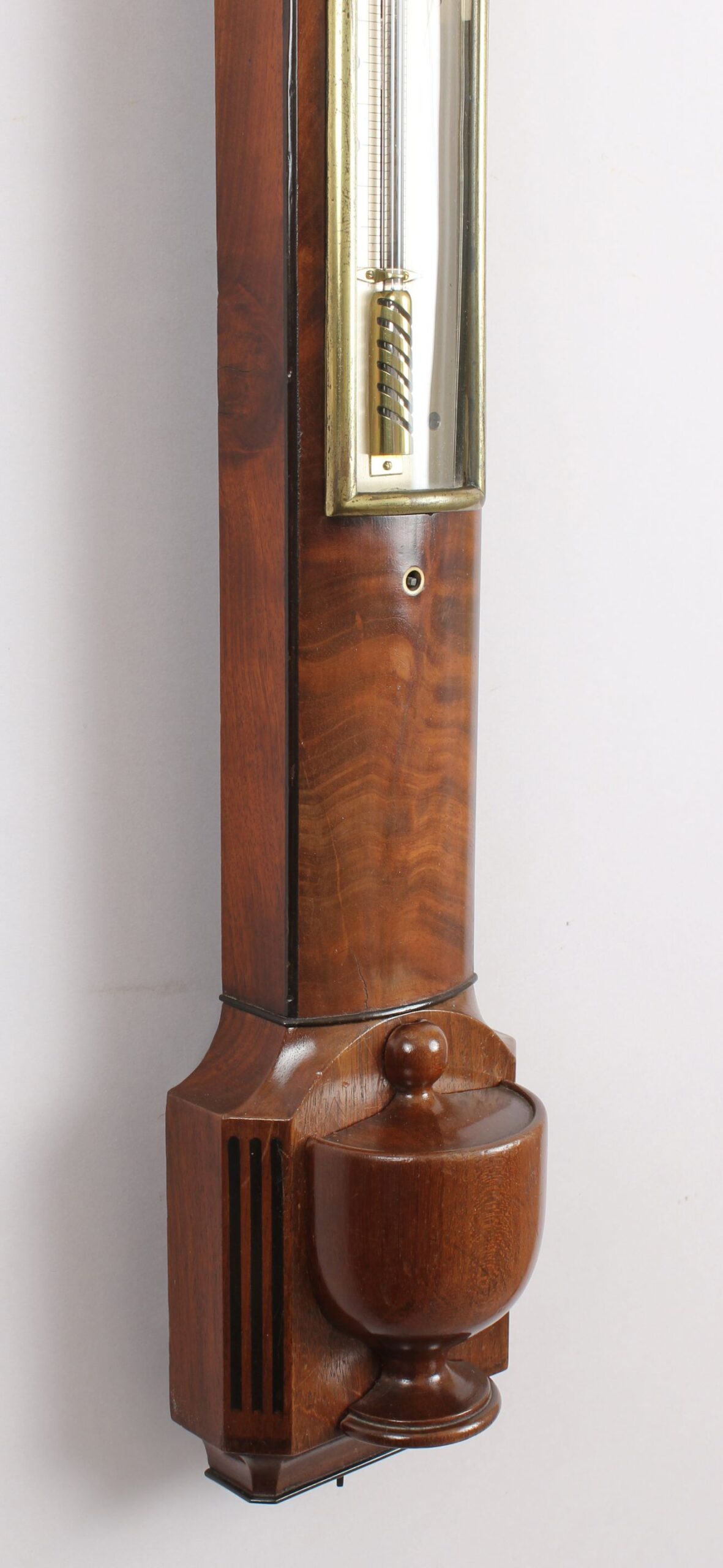 Very fine mahogany bow-fronted stick barometer