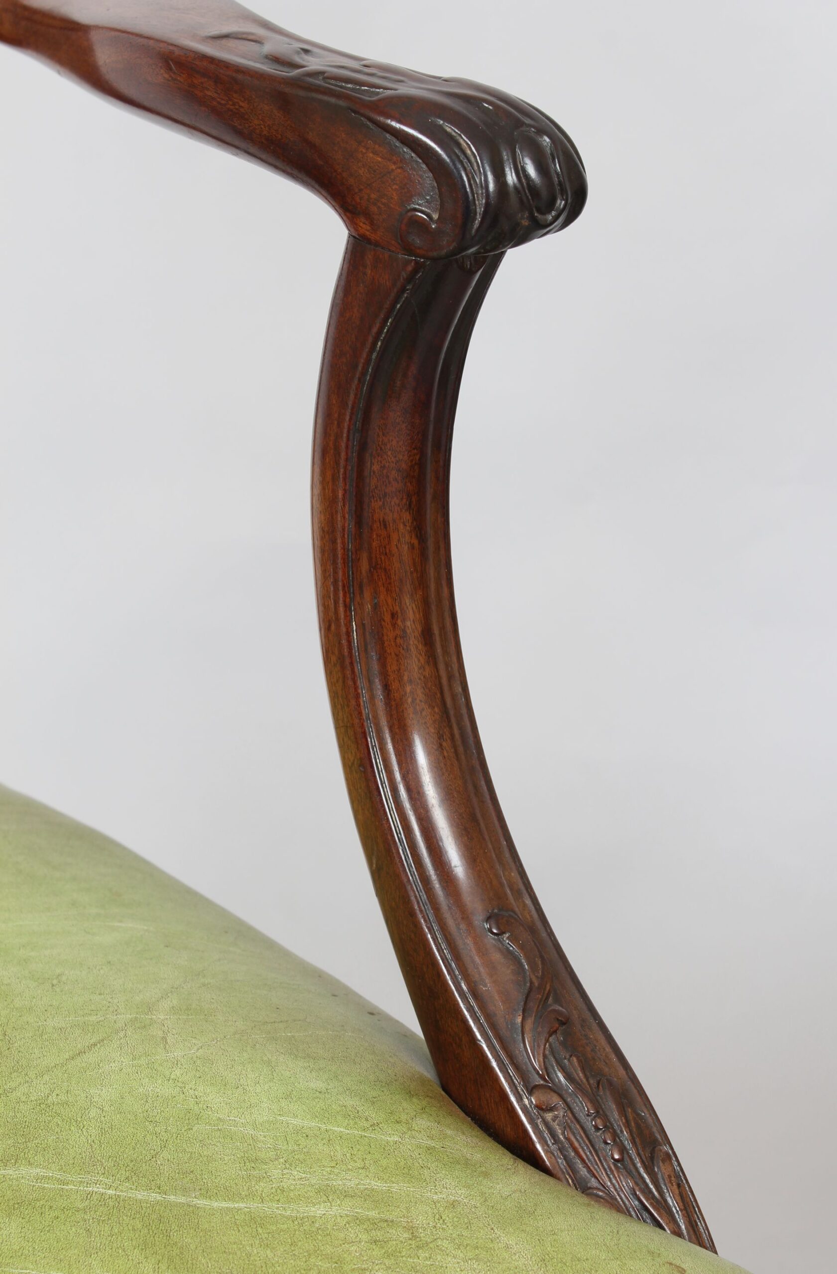 Pair of fine quality George III period mahogany elbow-chairs in the Chippendale manner
