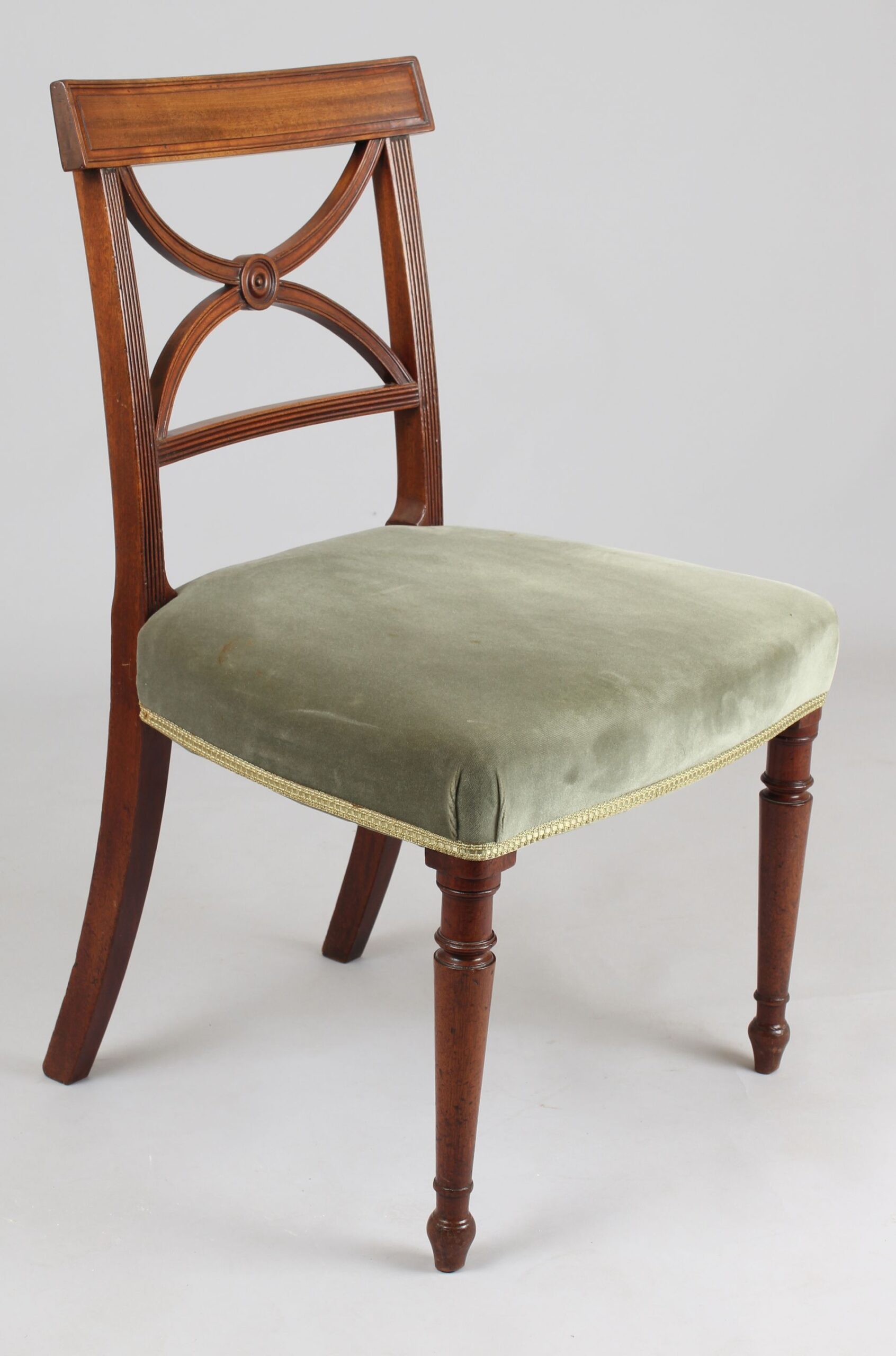 Set of eight George III period mahogany dining-chairs
