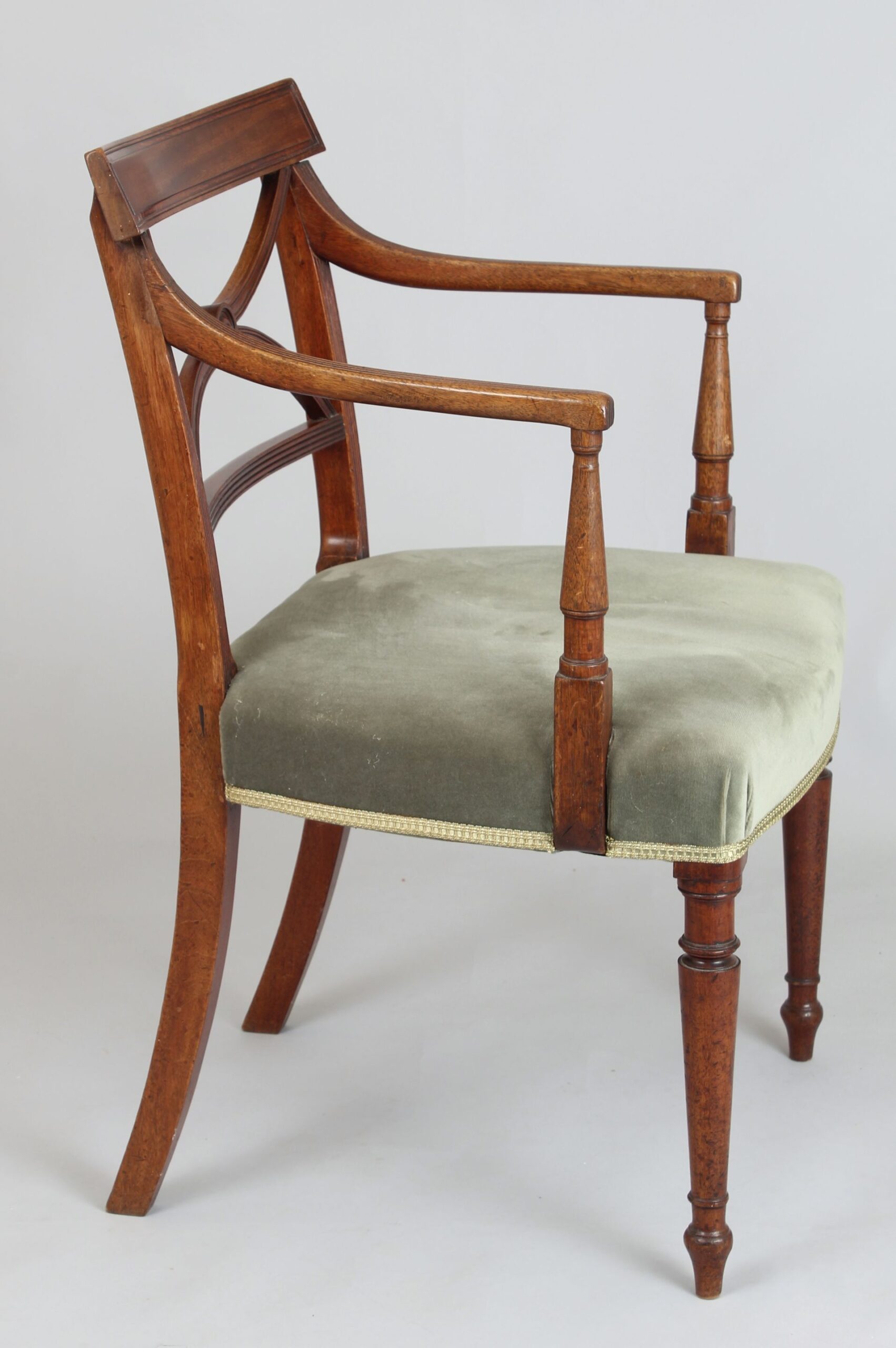 Set of eight George III period mahogany dining-chairs