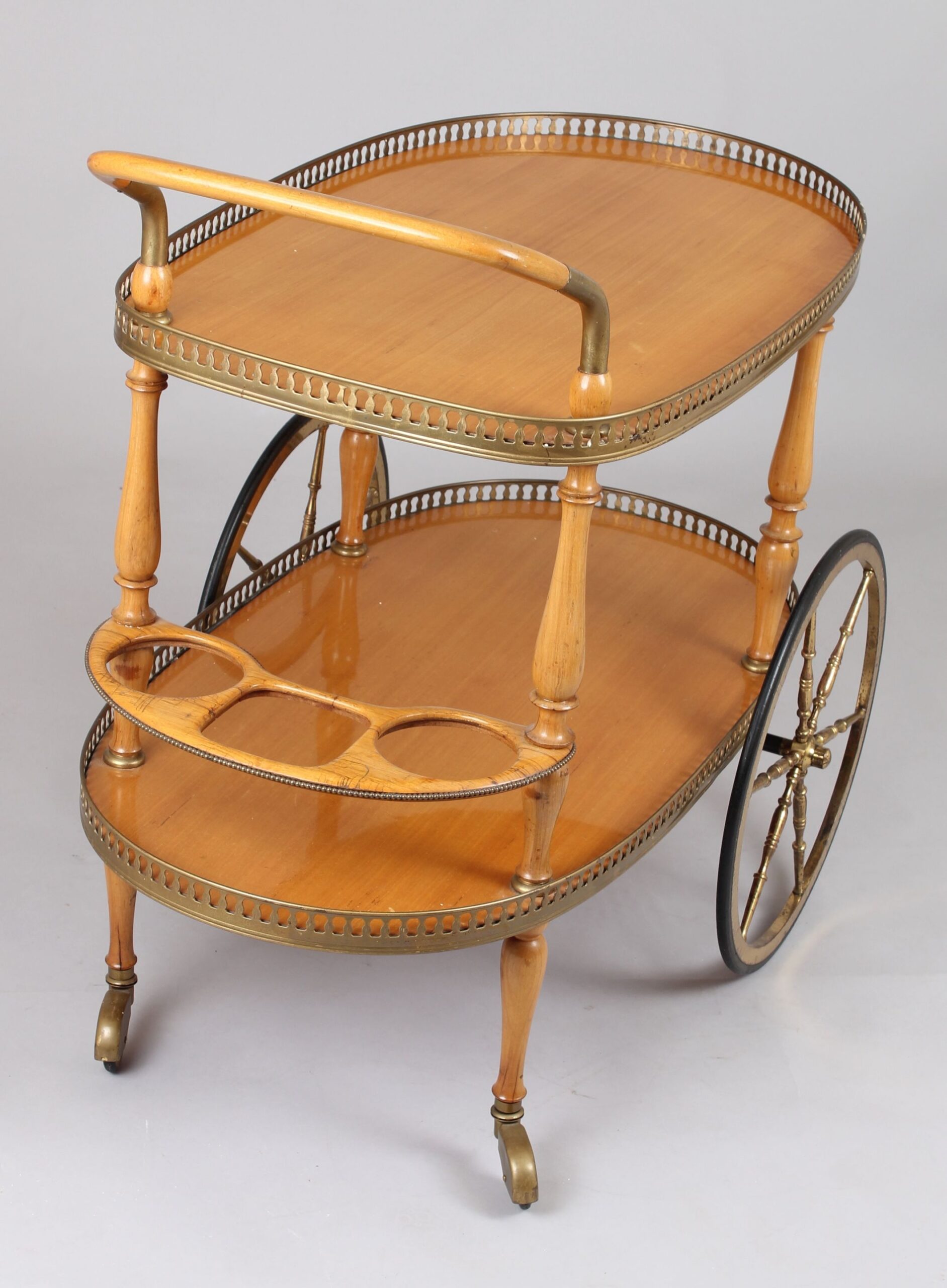 A satin-birch and gilt-brass Cocktail Trolley