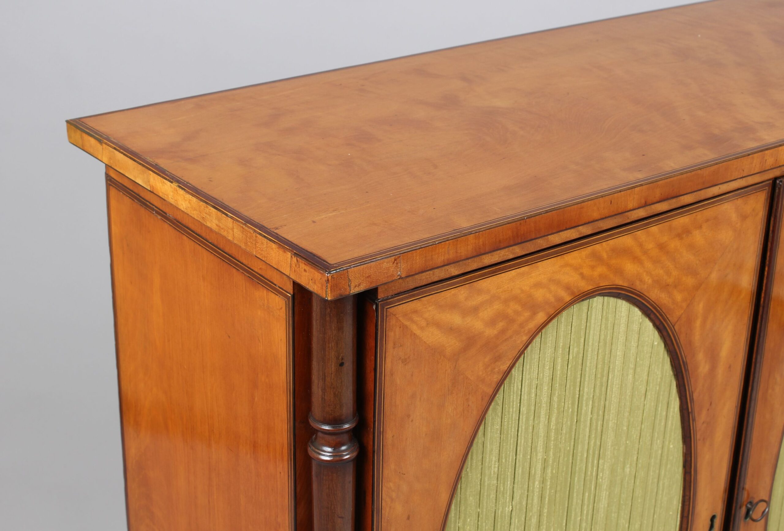 Fine George III period satinwood small cabinet in the Sheraton manner