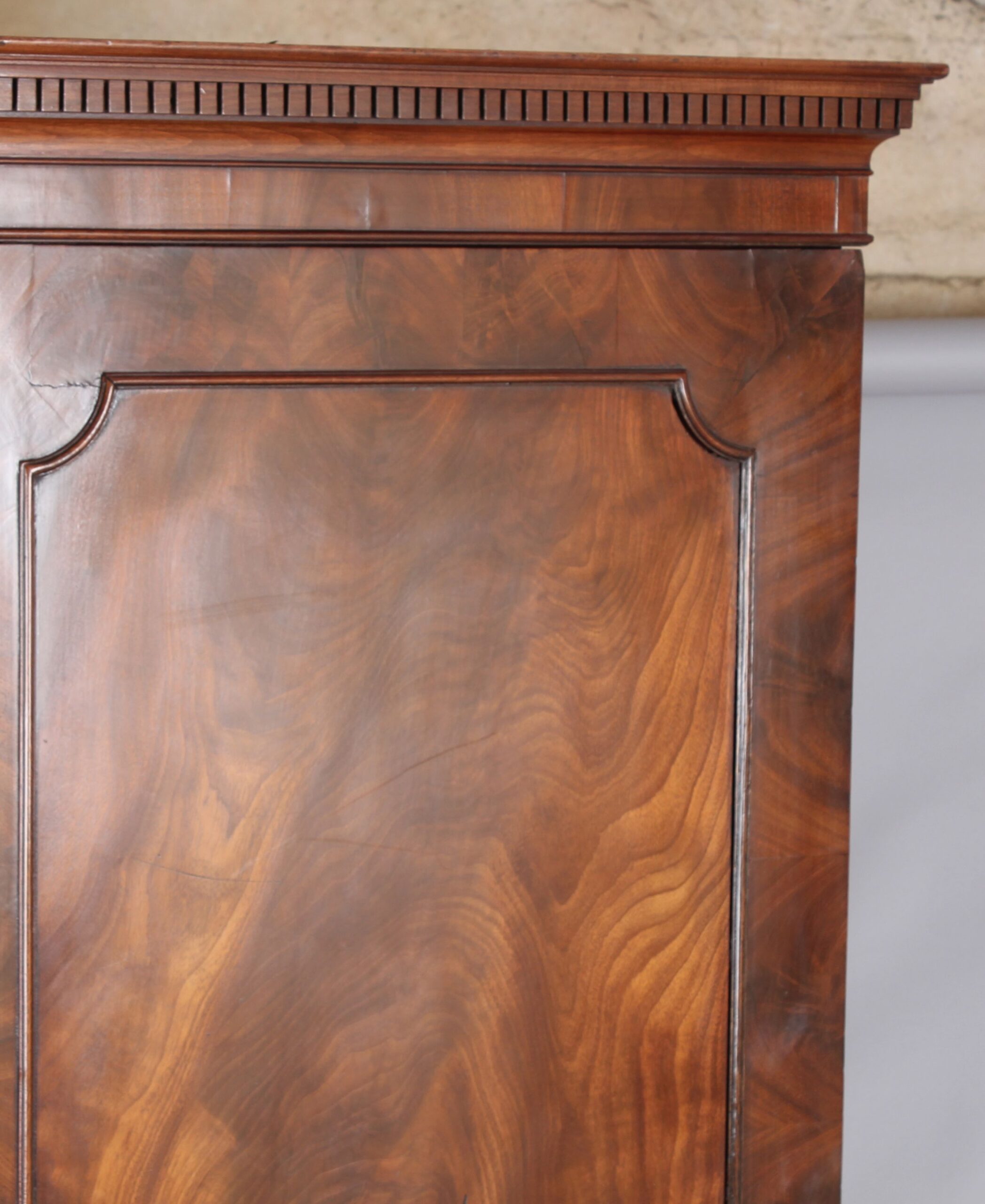 George III mahogany linen press