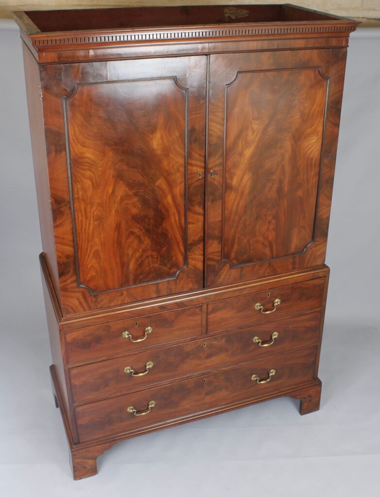 George III mahogany linen press