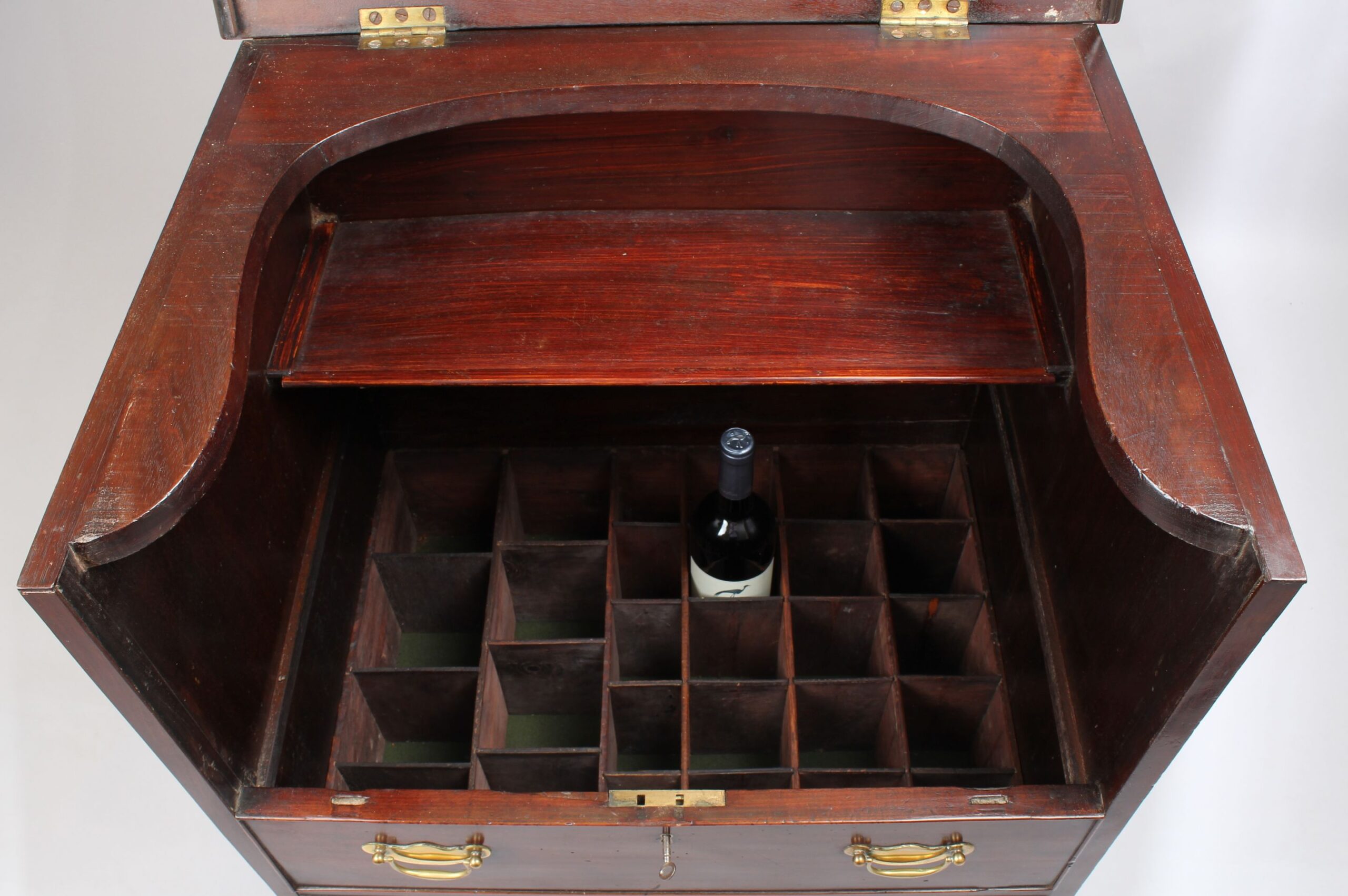 George III period mahogany chest-of-drawers night-table converted to form a drinks’ cabinet