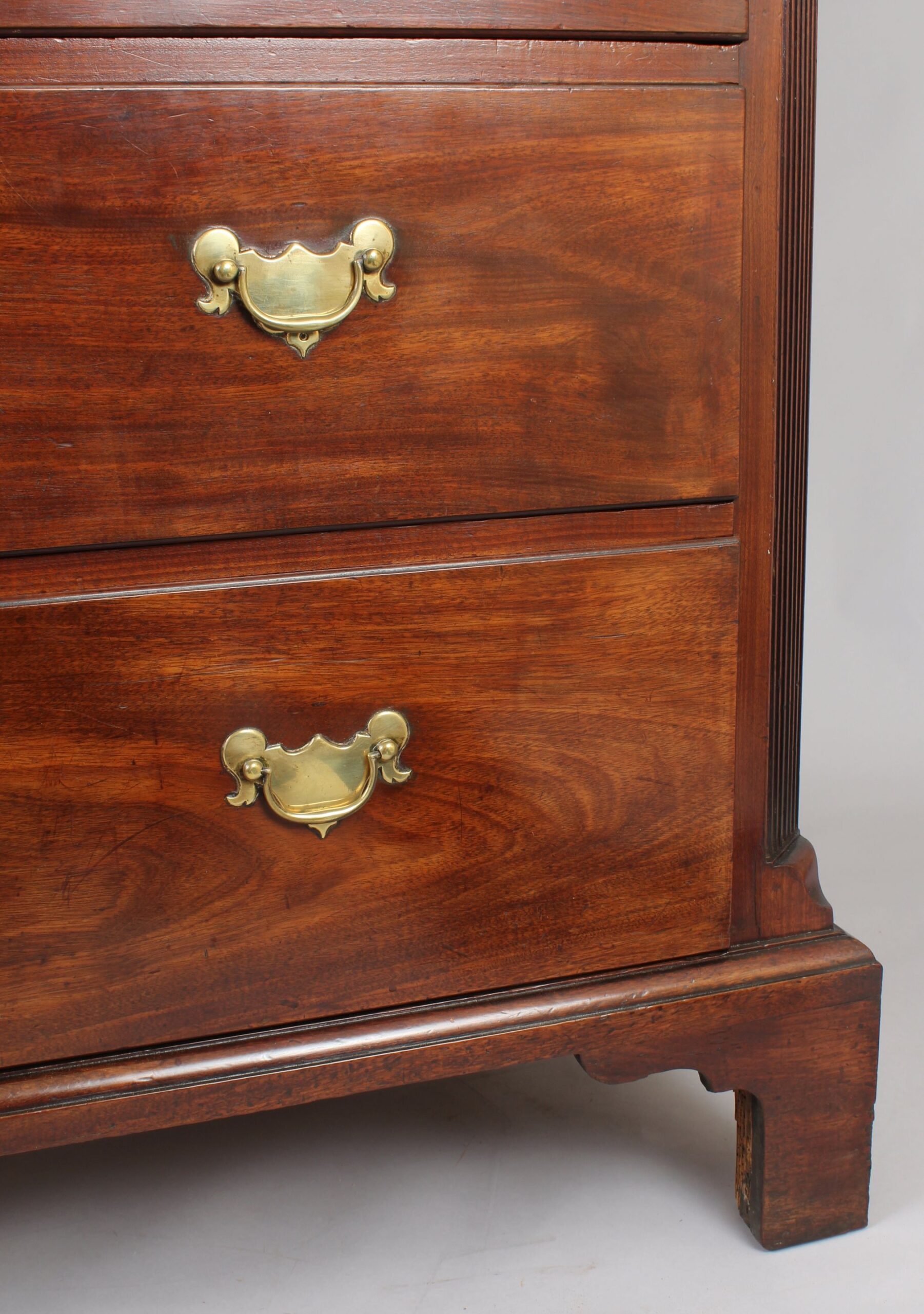 George II period ‘red walnut’ chest on chest of fine quality and rich patina