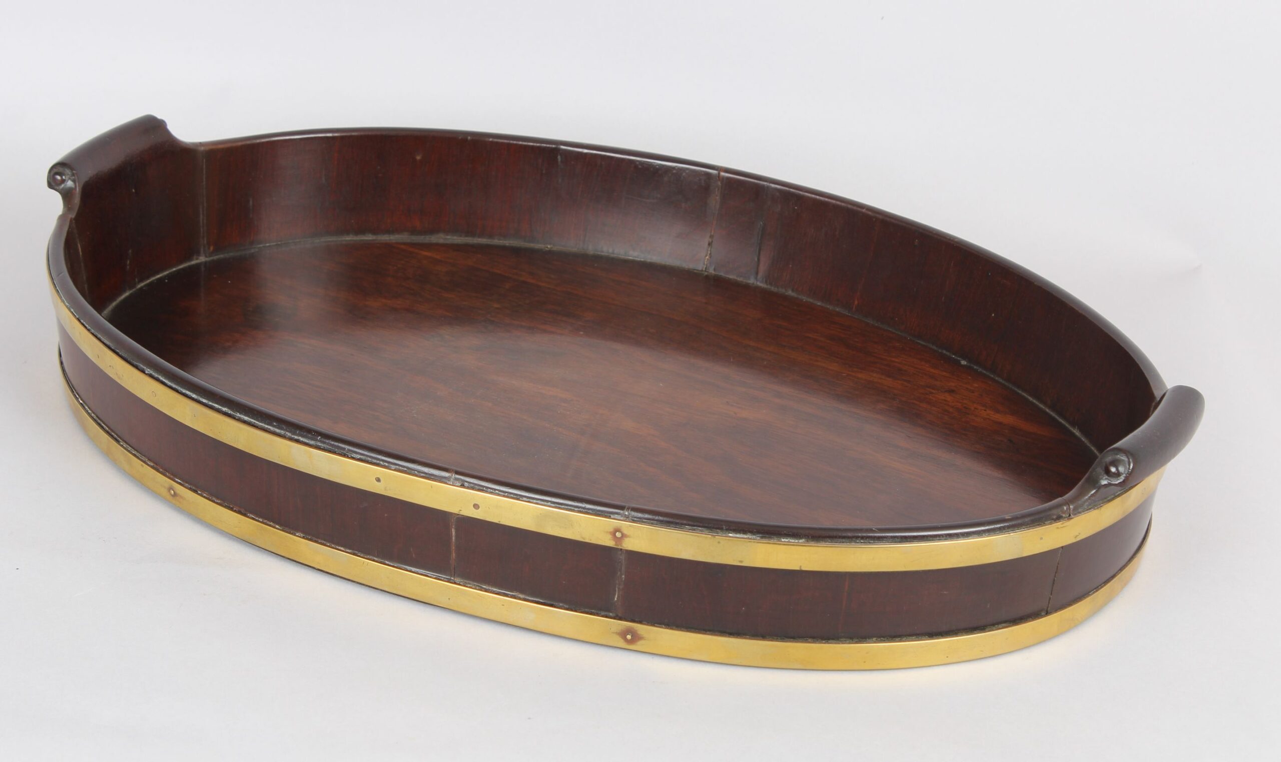 George III period mahogany oval tray