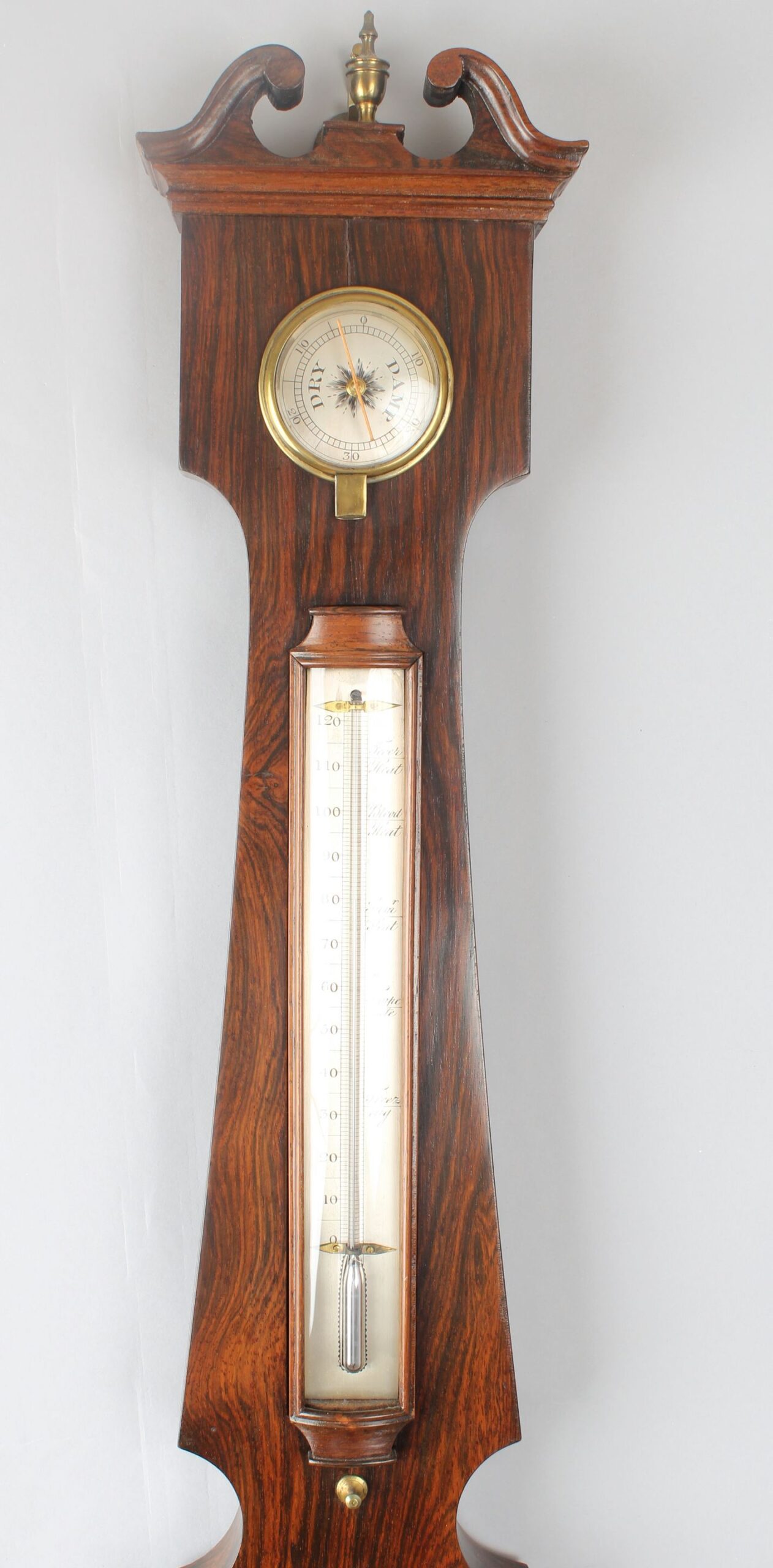 19th century rosewood wheel barometer by J Tara