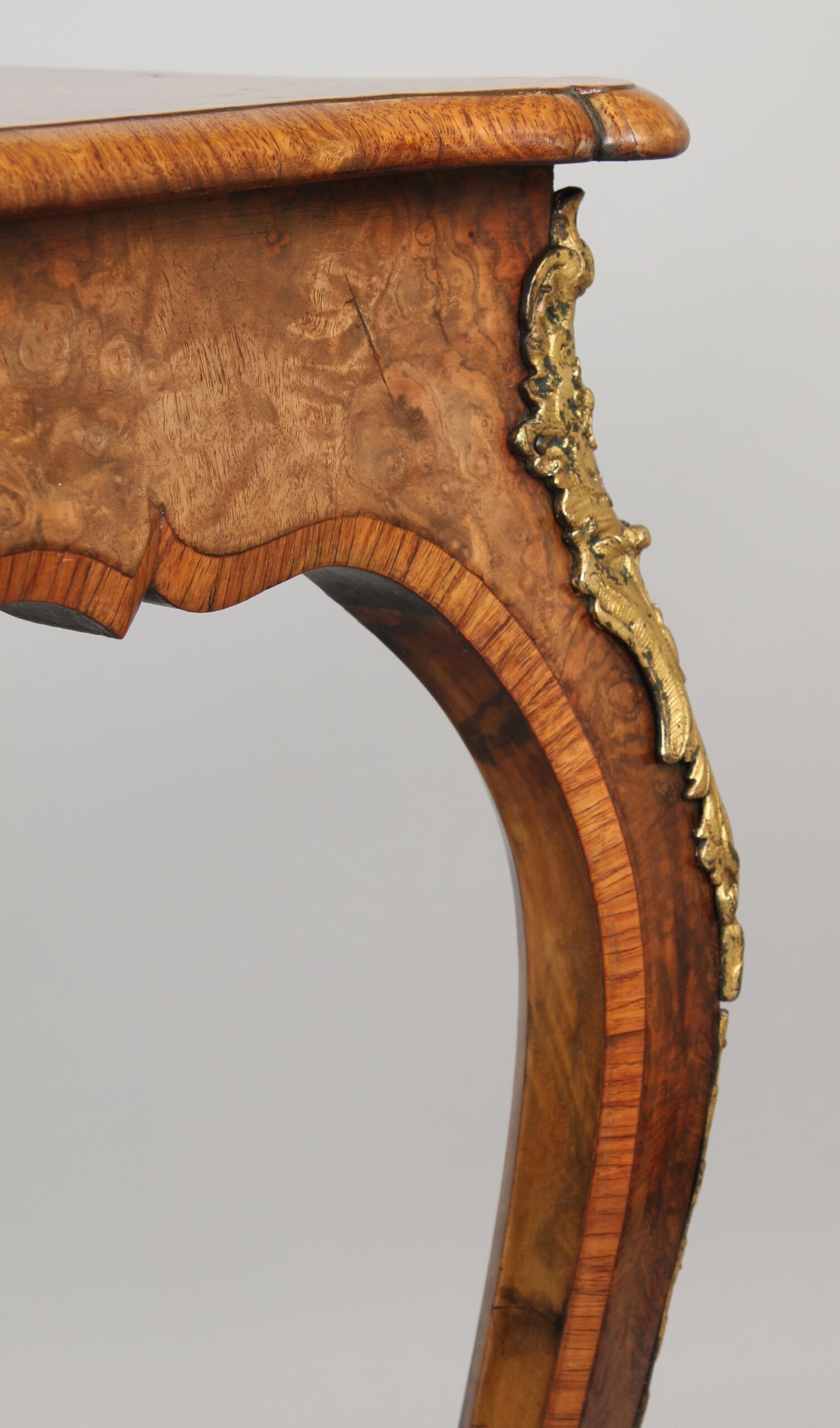 Fine quality walnut and ormolu-mounted inlaid games-table in the Louis XV revival style