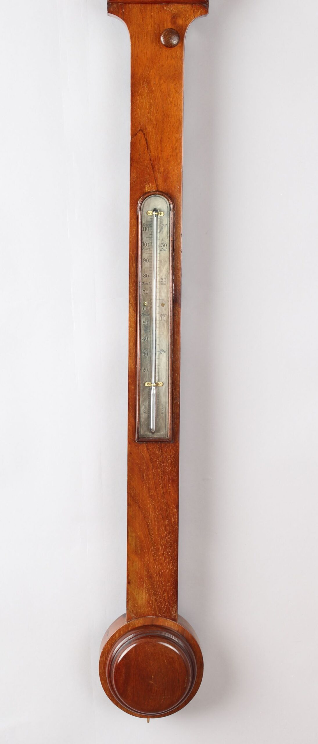 Early 19th century walnut stick barometer by M Wisker of York