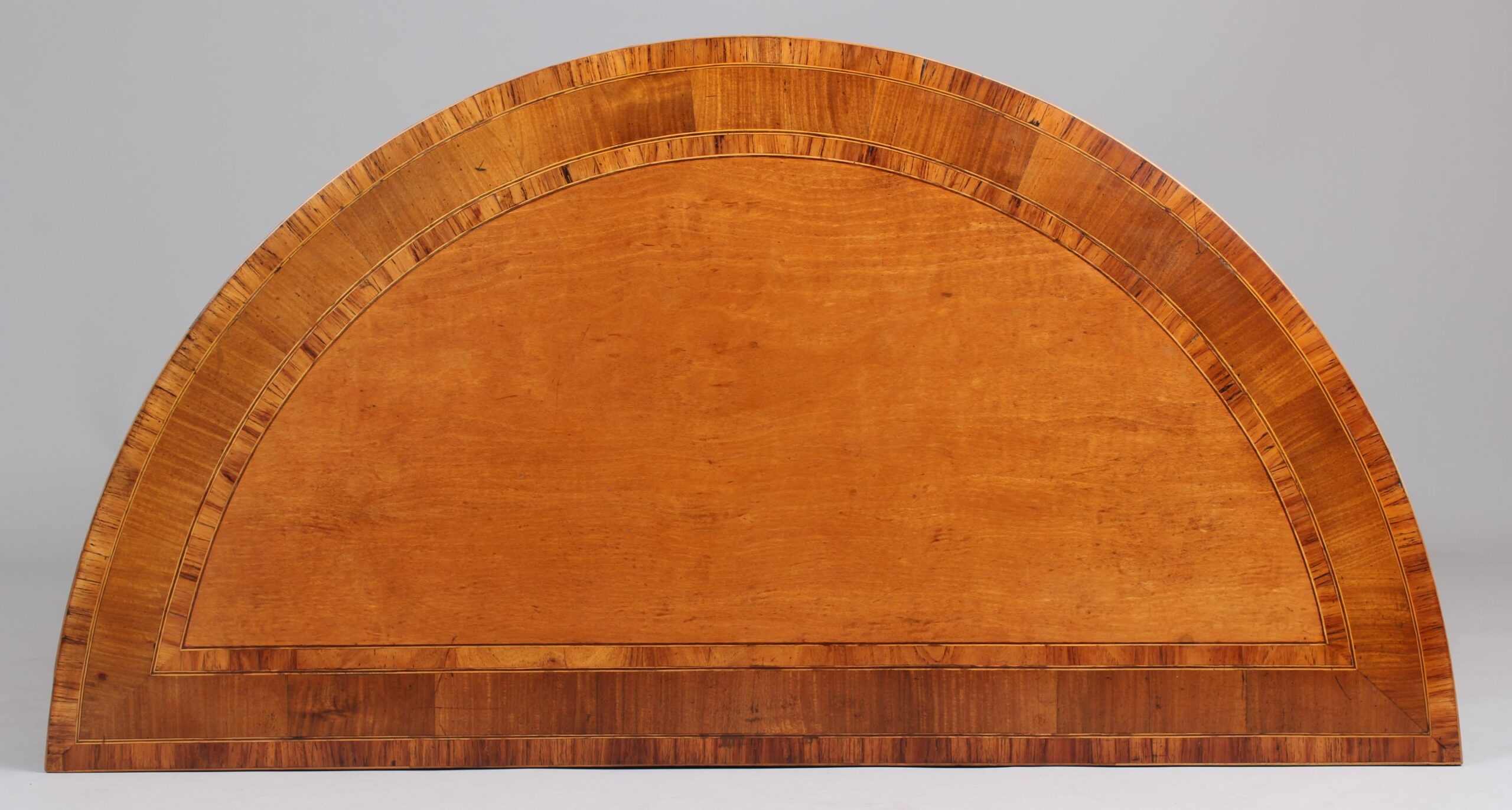 Fine George III period small semi-circular satinwood side-cabinet