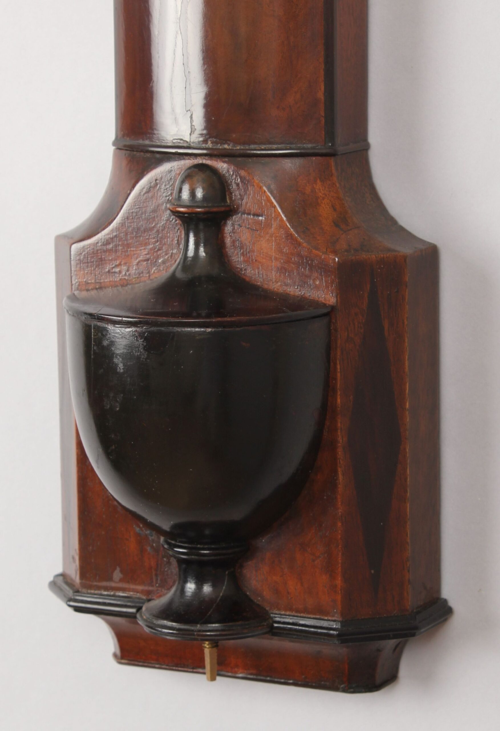 Fine early 19th century mahogany bow-fronted stick barometer by J Smith