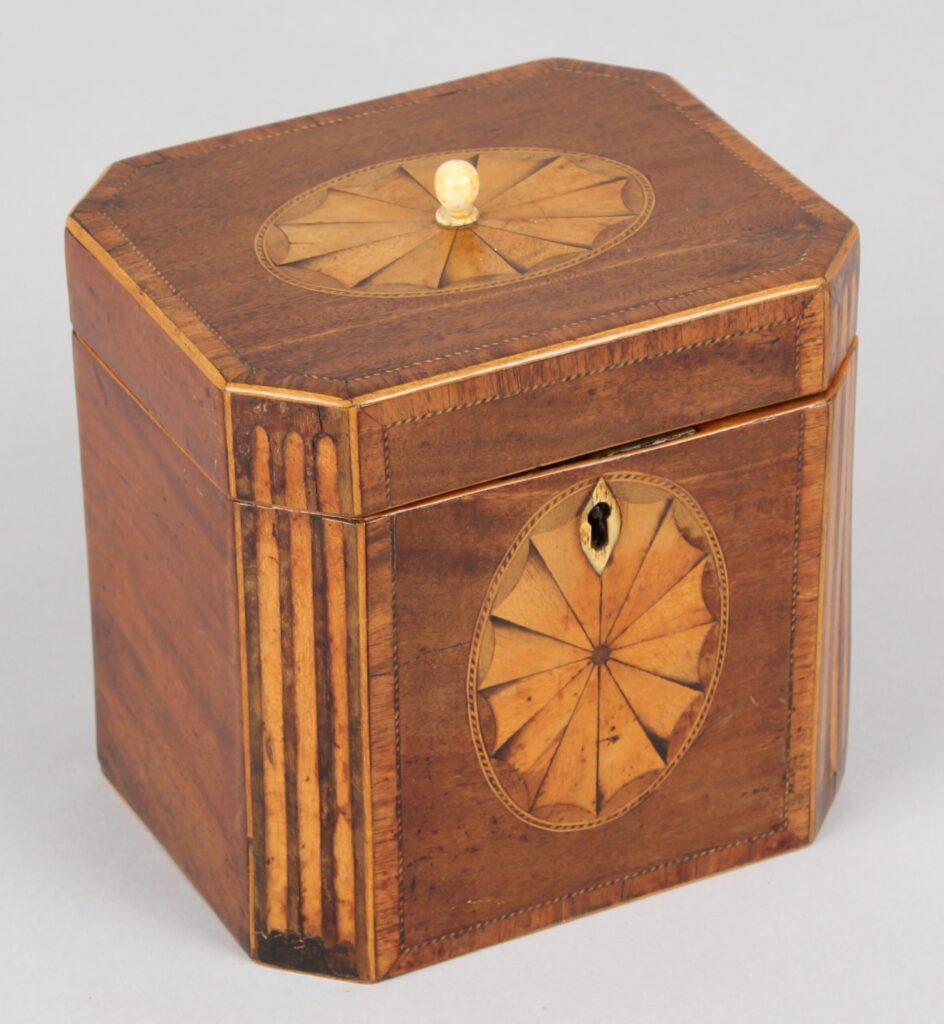 George III mahogany tea caddy