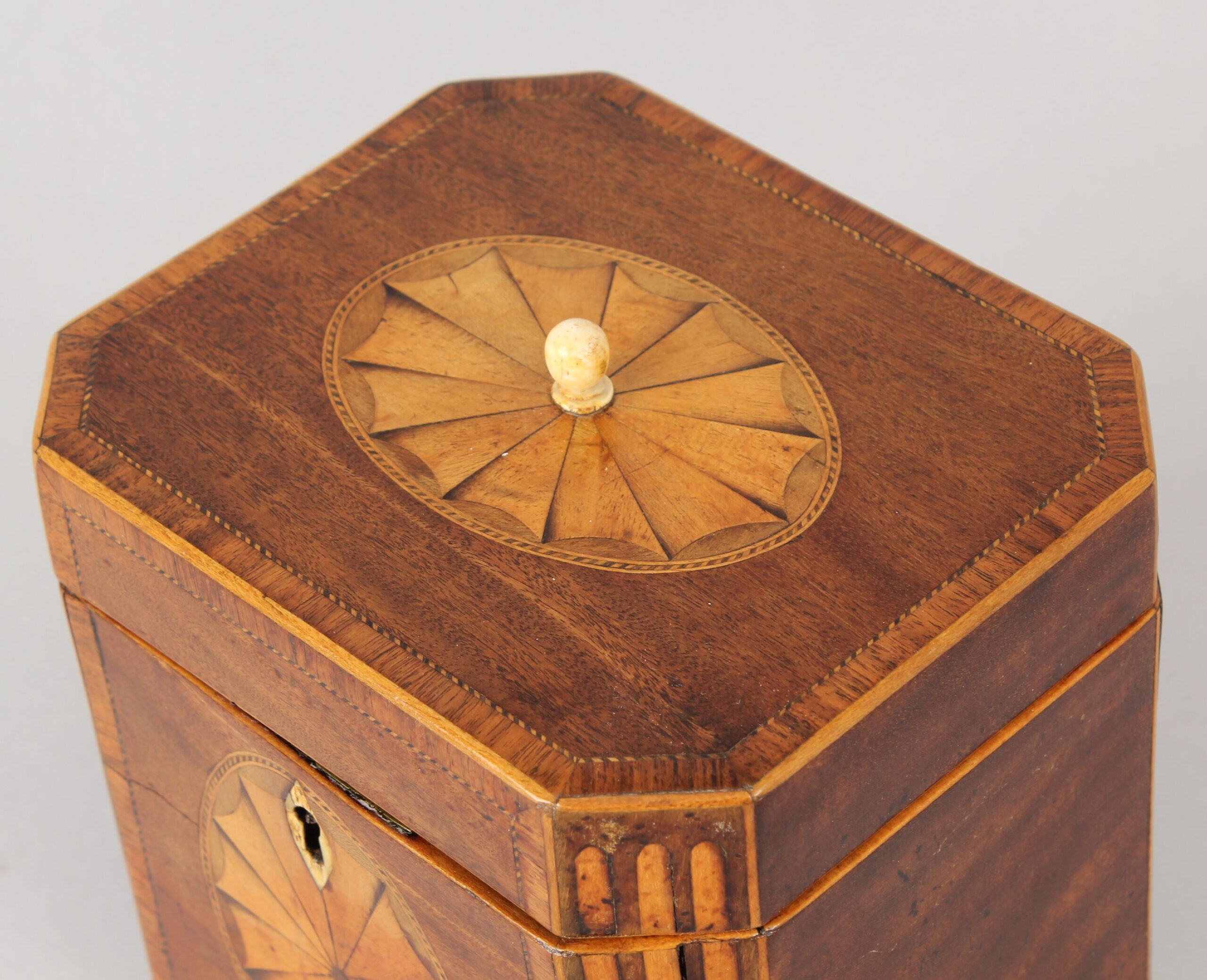George III mahogany tea caddy