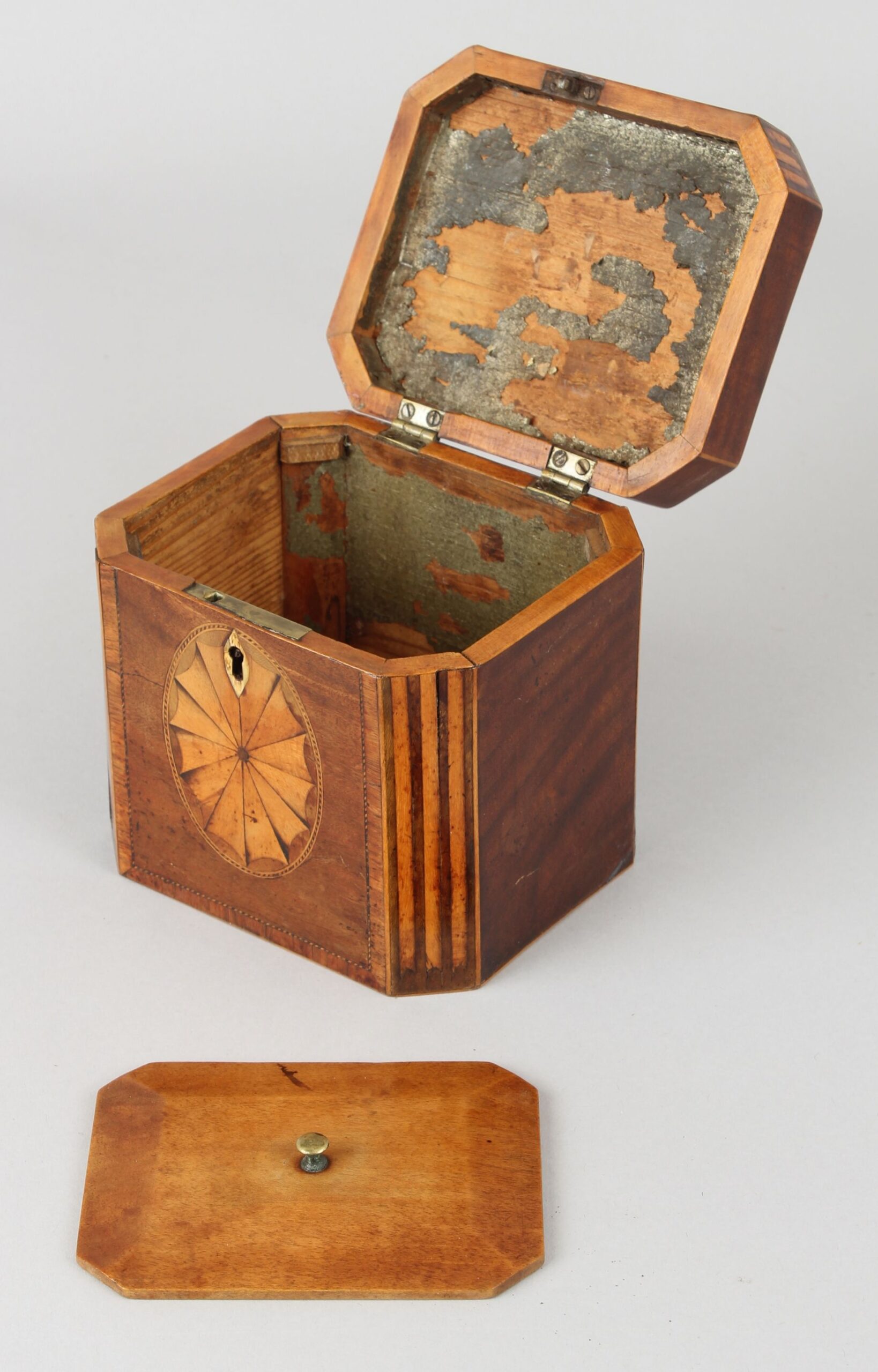 George III mahogany tea caddy