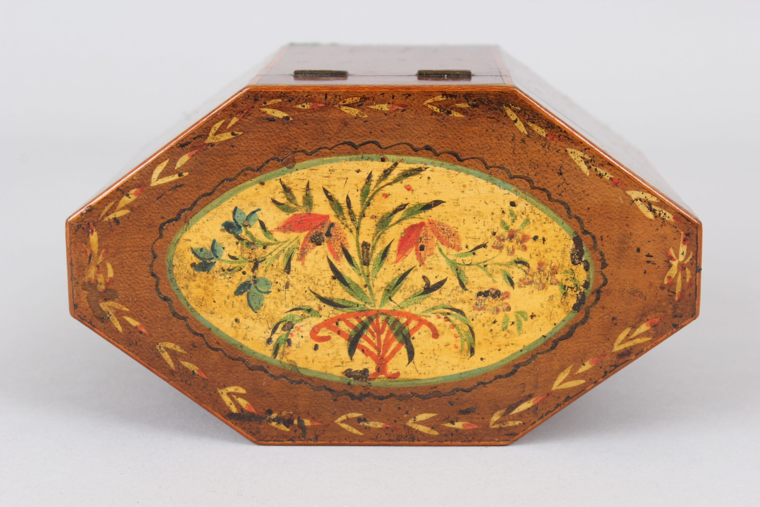 George III period octagonal harewood tea caddy