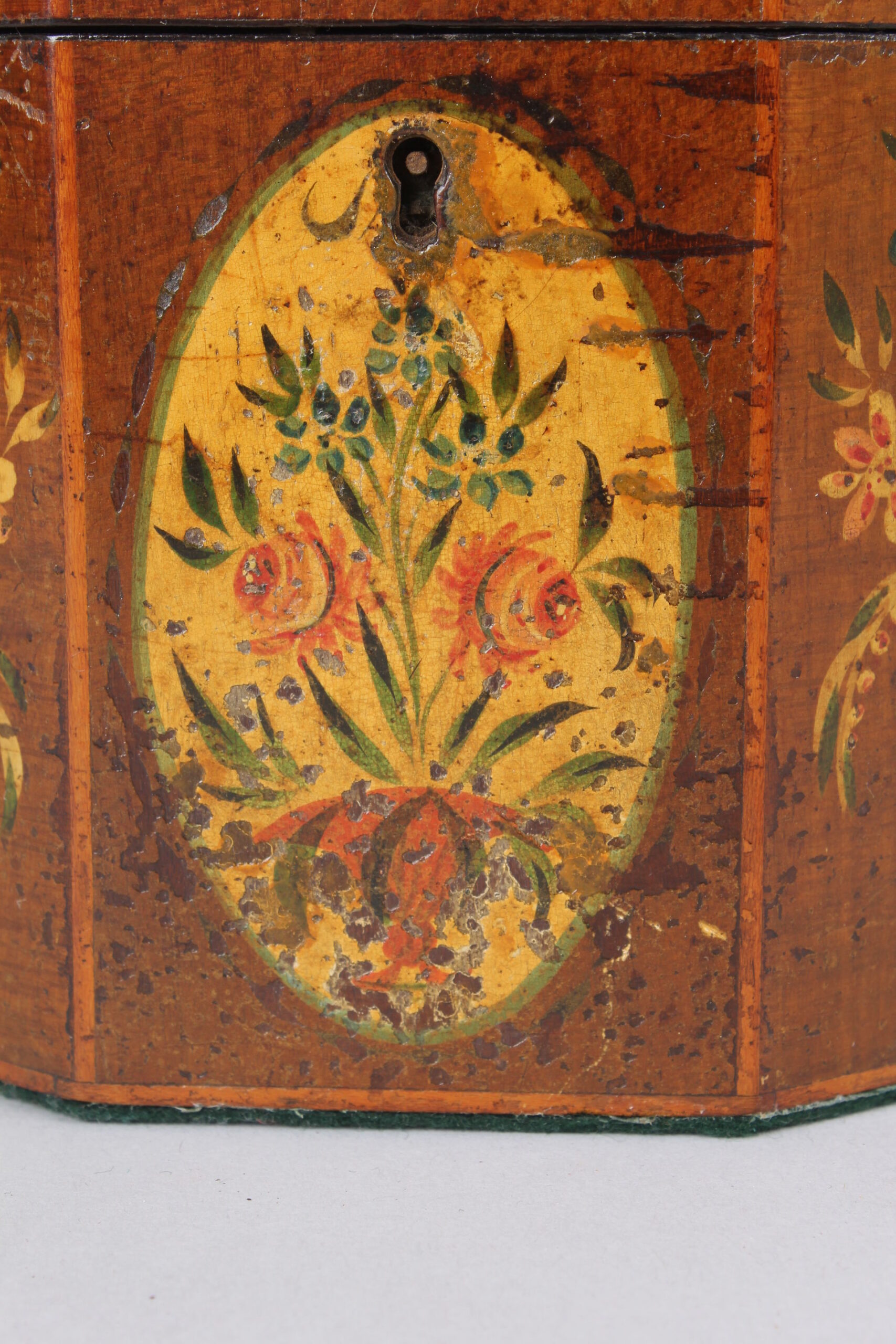 George III period octagonal harewood tea caddy