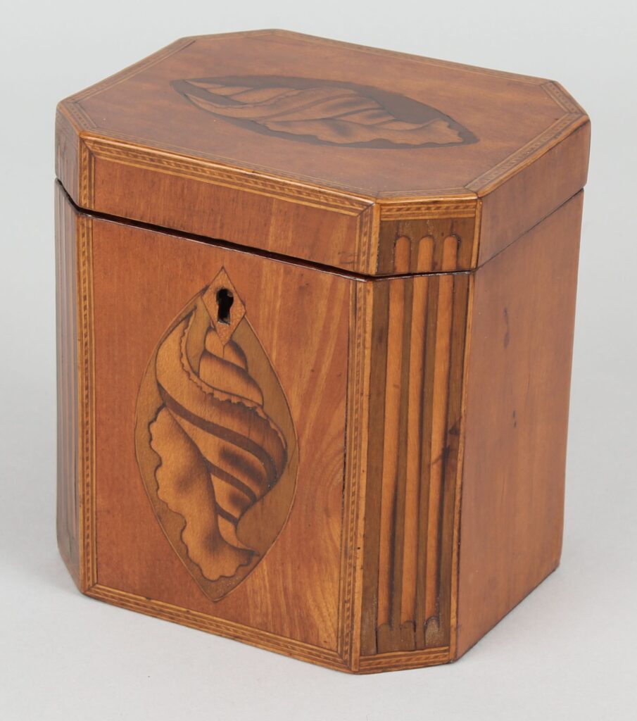 George III period satinwood tea caddy