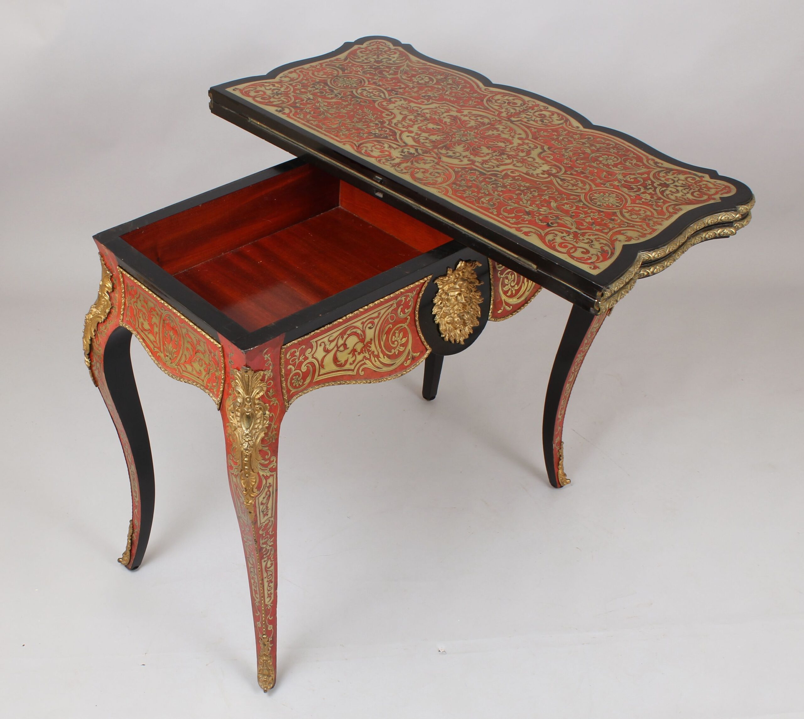 An exceptionally fine pair of French Second Empire Boulle Revival card-tables