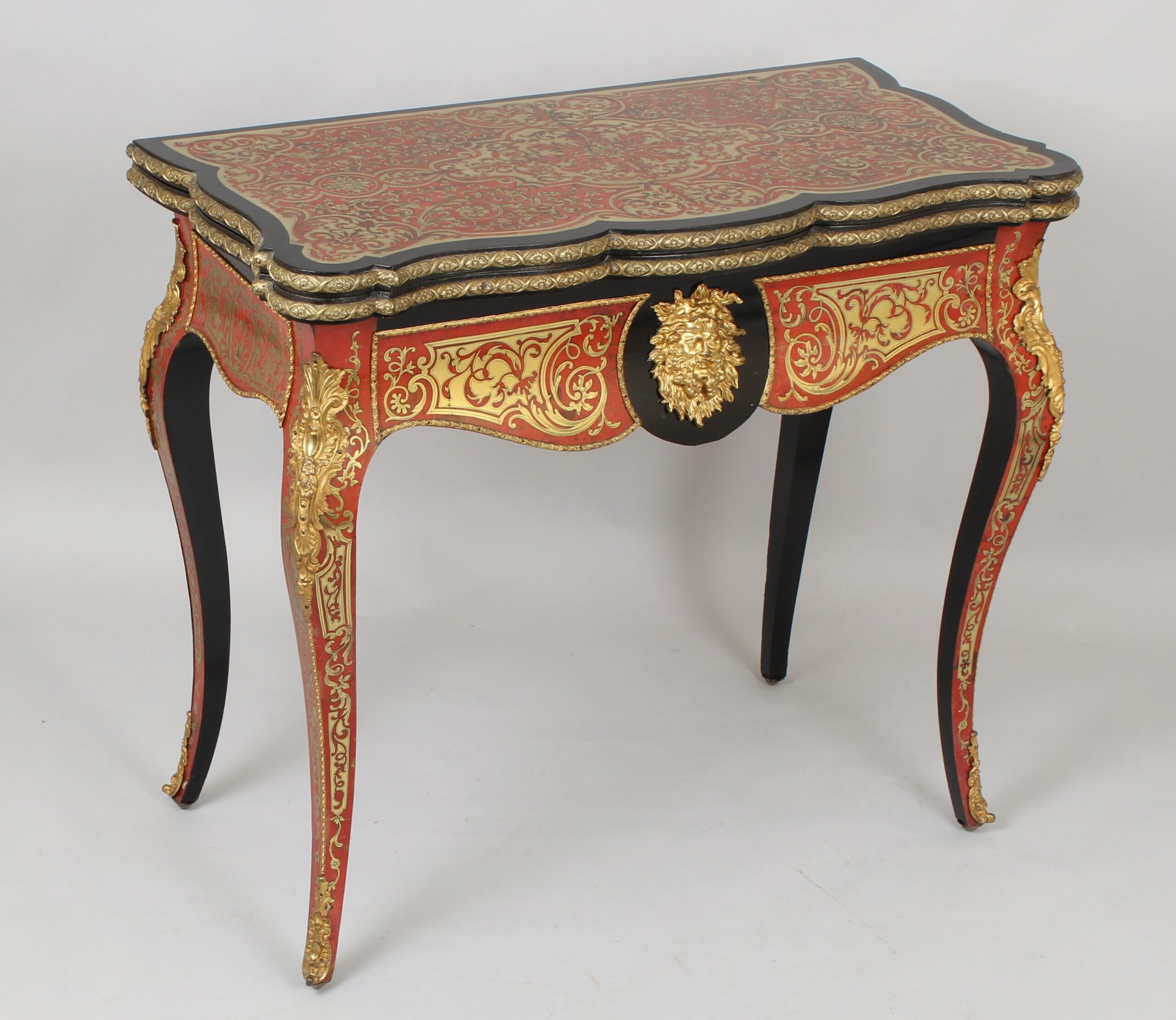 An exceptionally fine pair of French Second Empire Boulle Revival card-tables