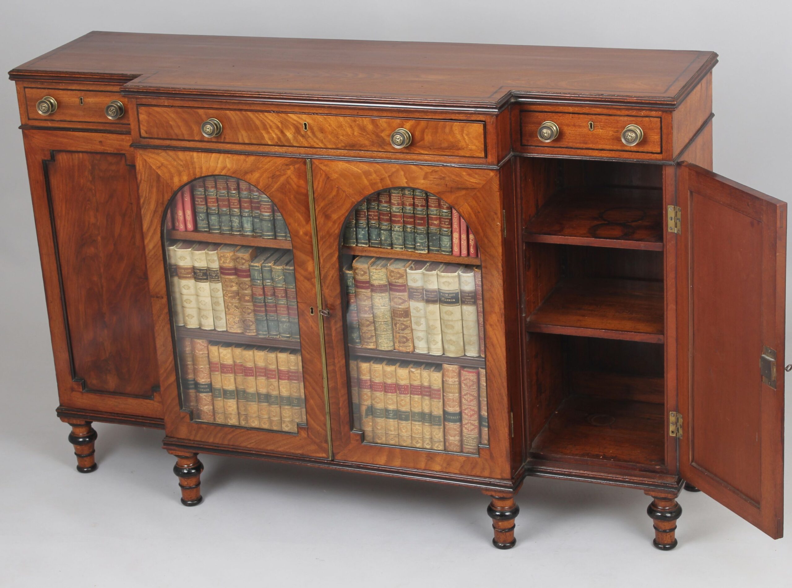 George IV small mahogany breakfront side-cabinet