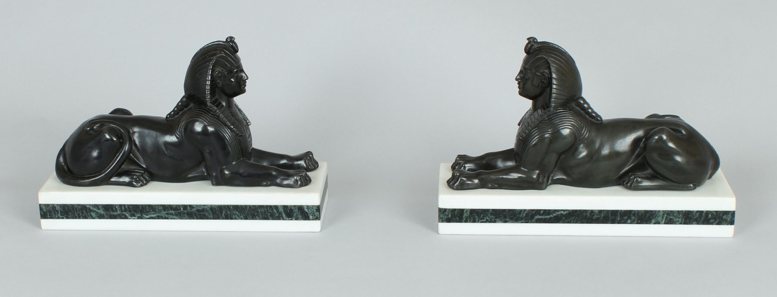 Pair of bronze sphinx