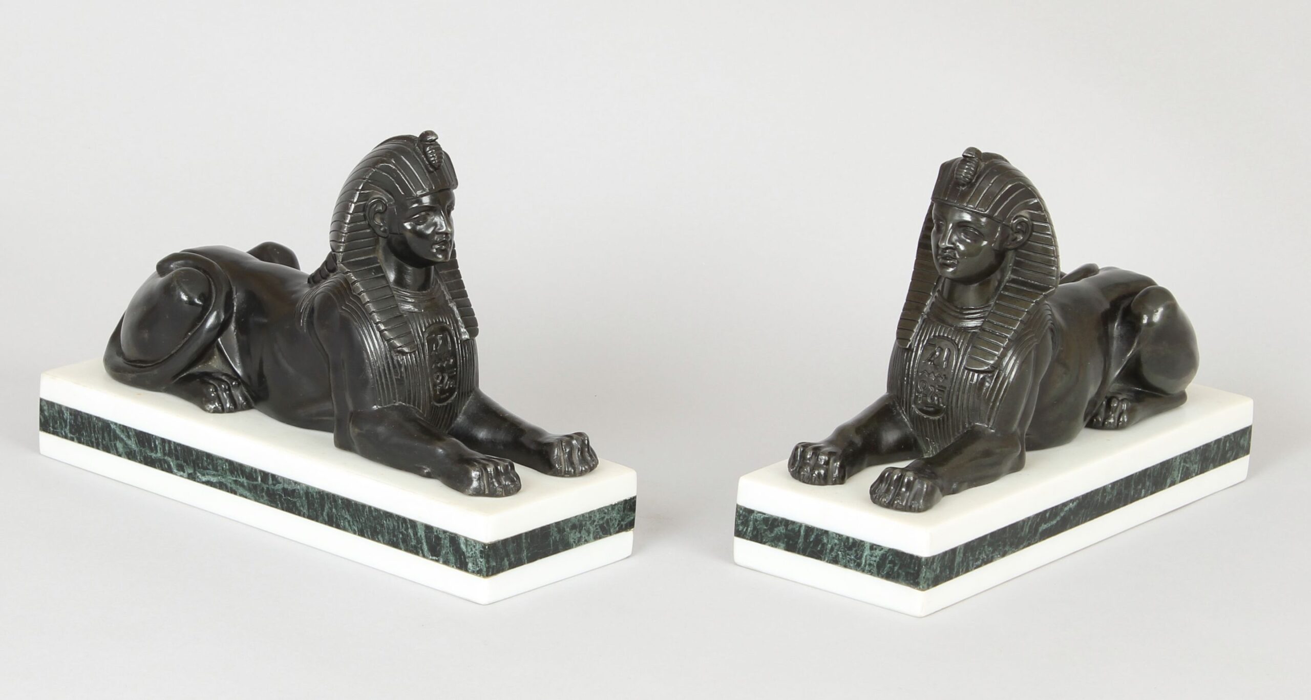 Pair of bronze sphinx