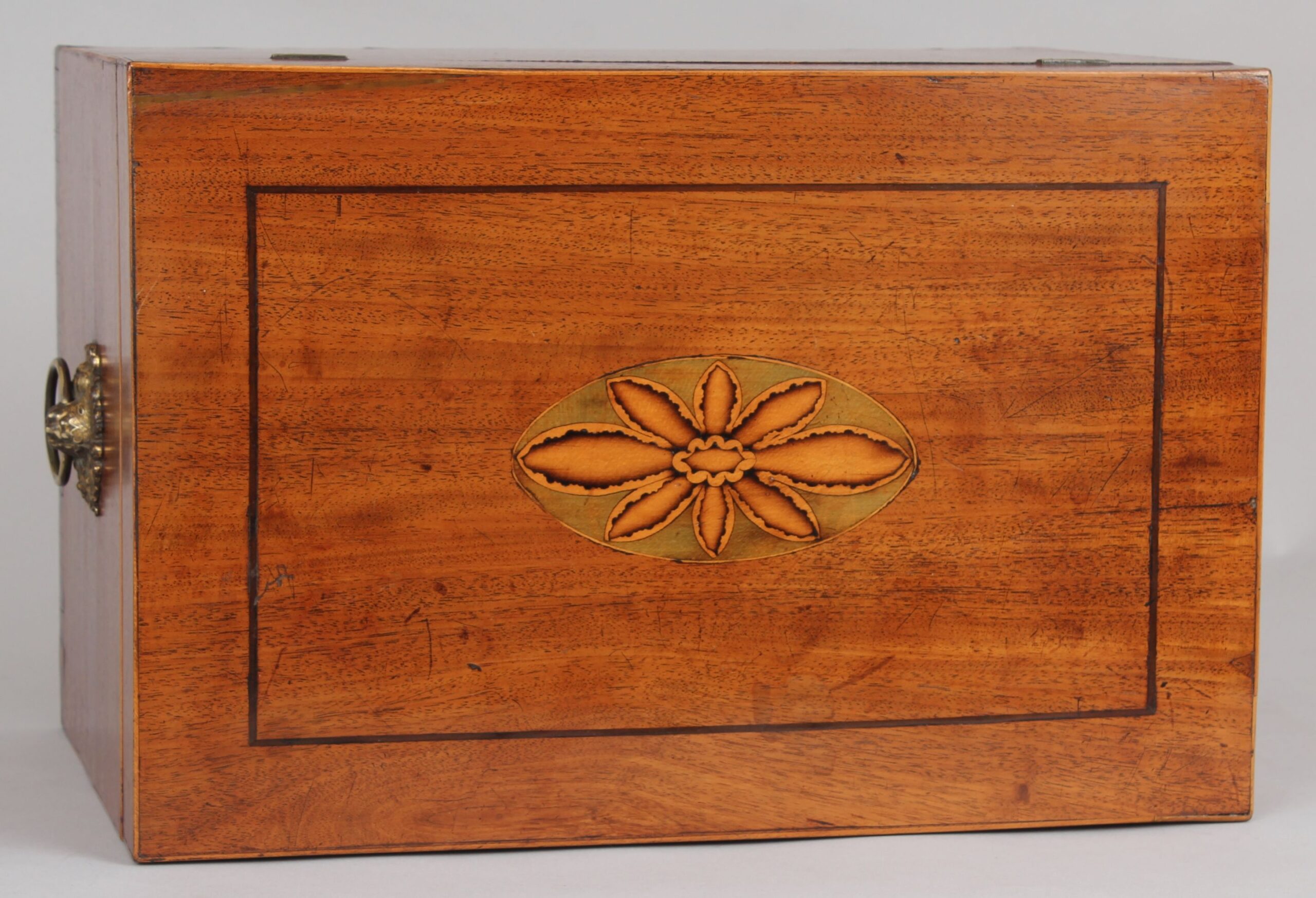Early 19th century mahogany work-box
