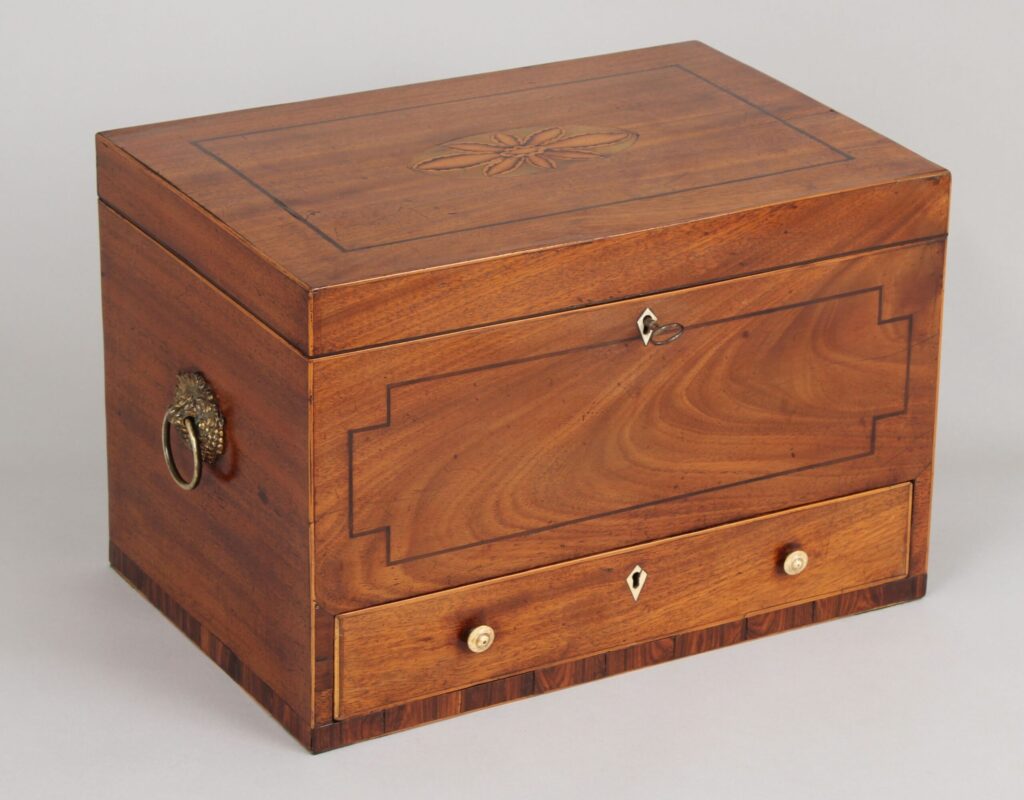 Early 19th century mahogany work-box