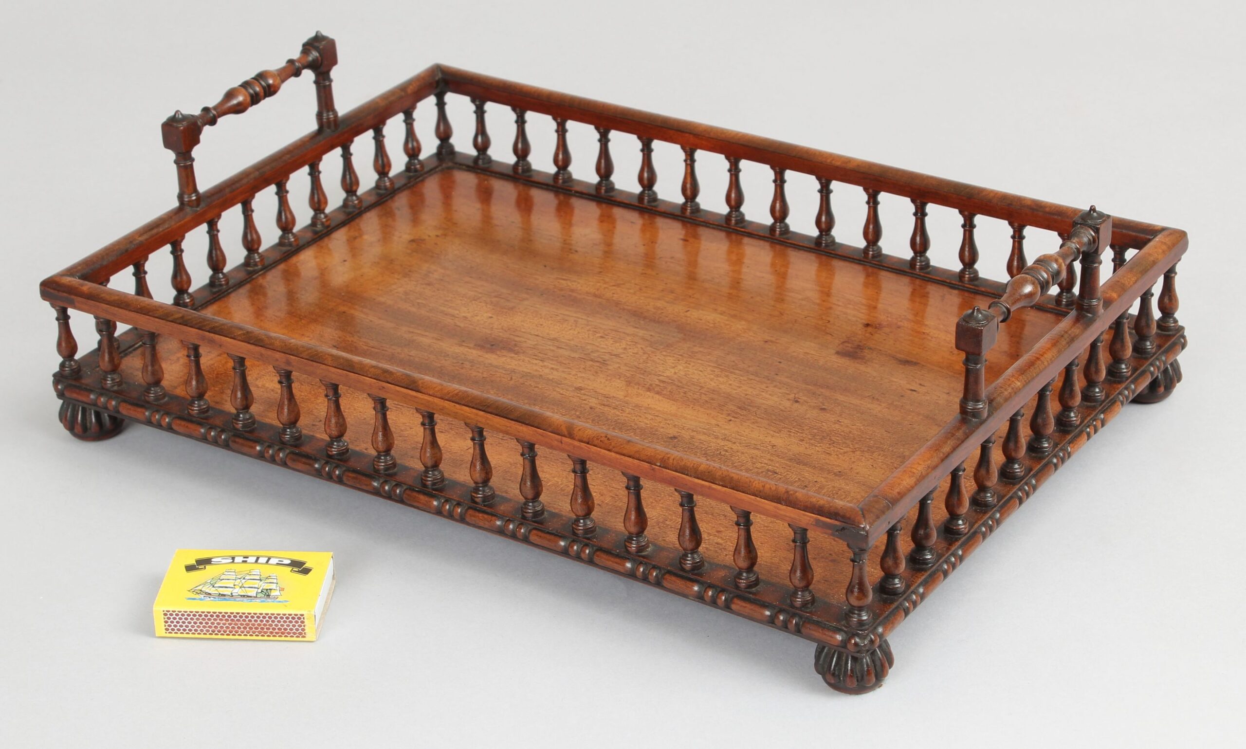 George IV period mahogany desk-tray