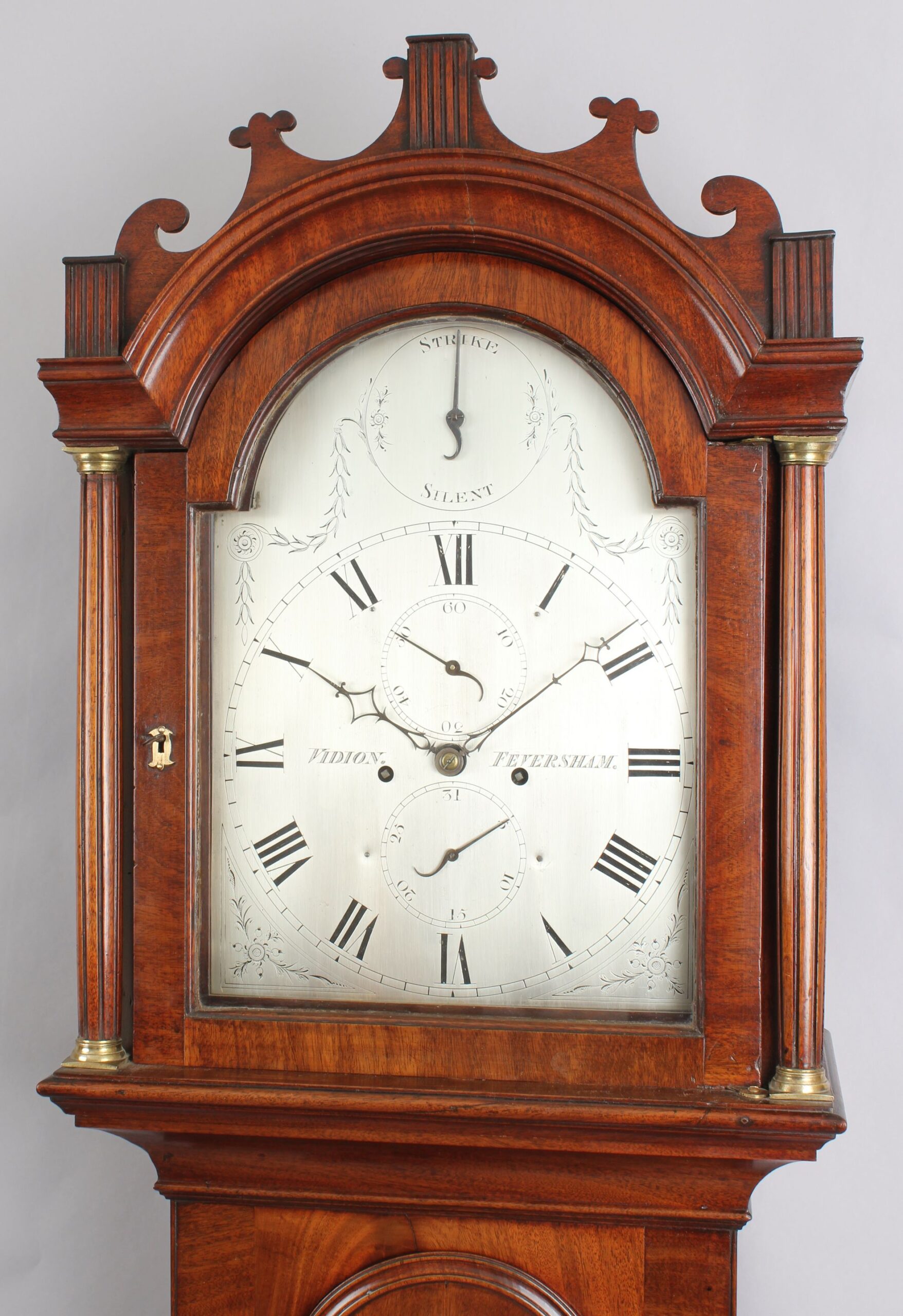 George III period mahogany long-case clock by John Vidion of Faversham