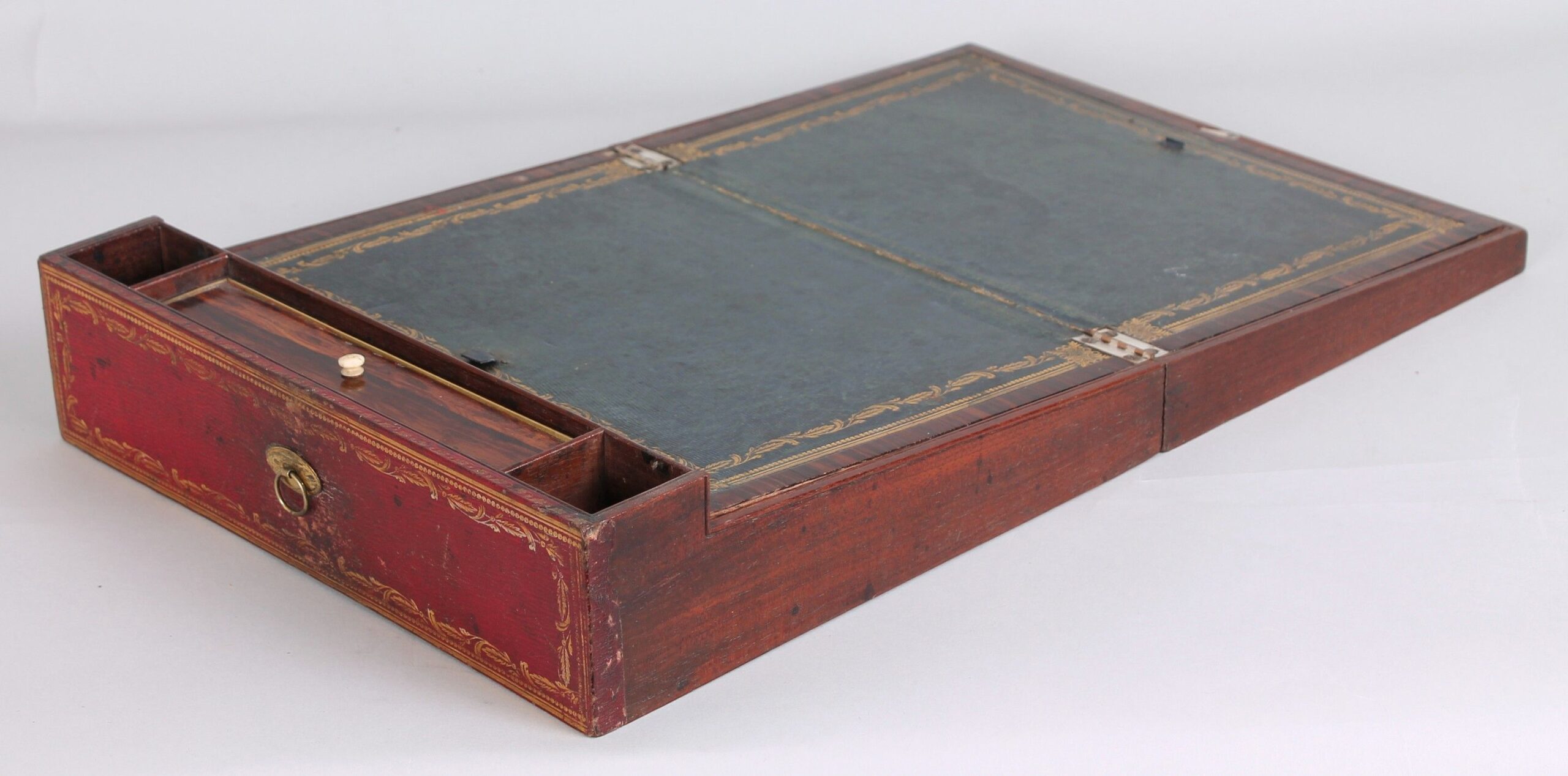 Tooled-Leather and Gilt-Brass Mounted Table Cabinet