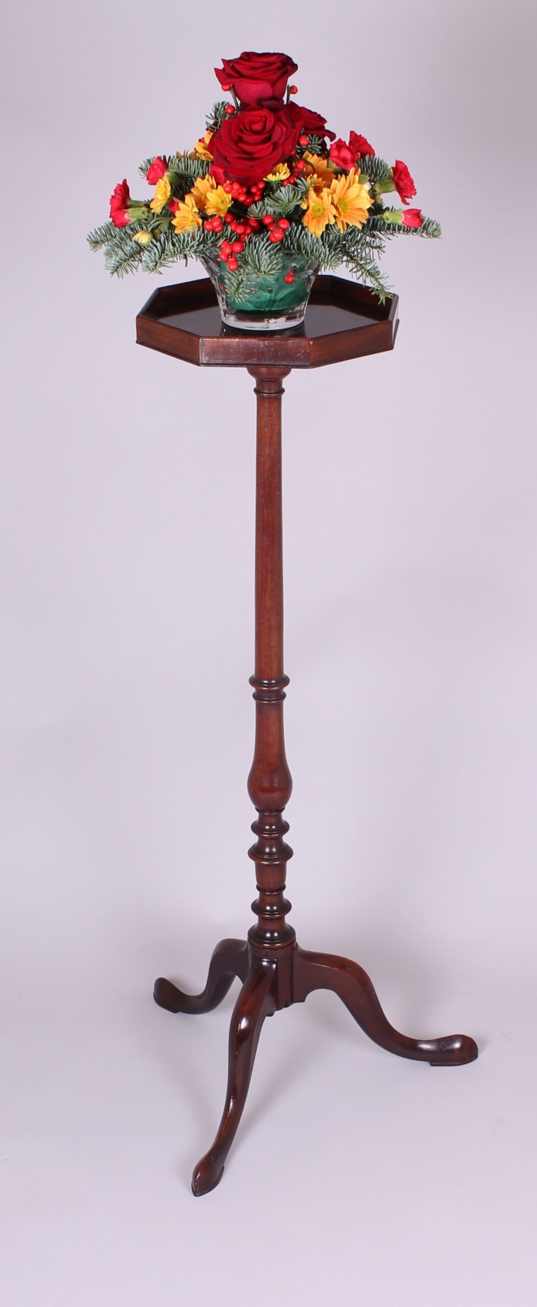 Octagonal Mahogany Torchere