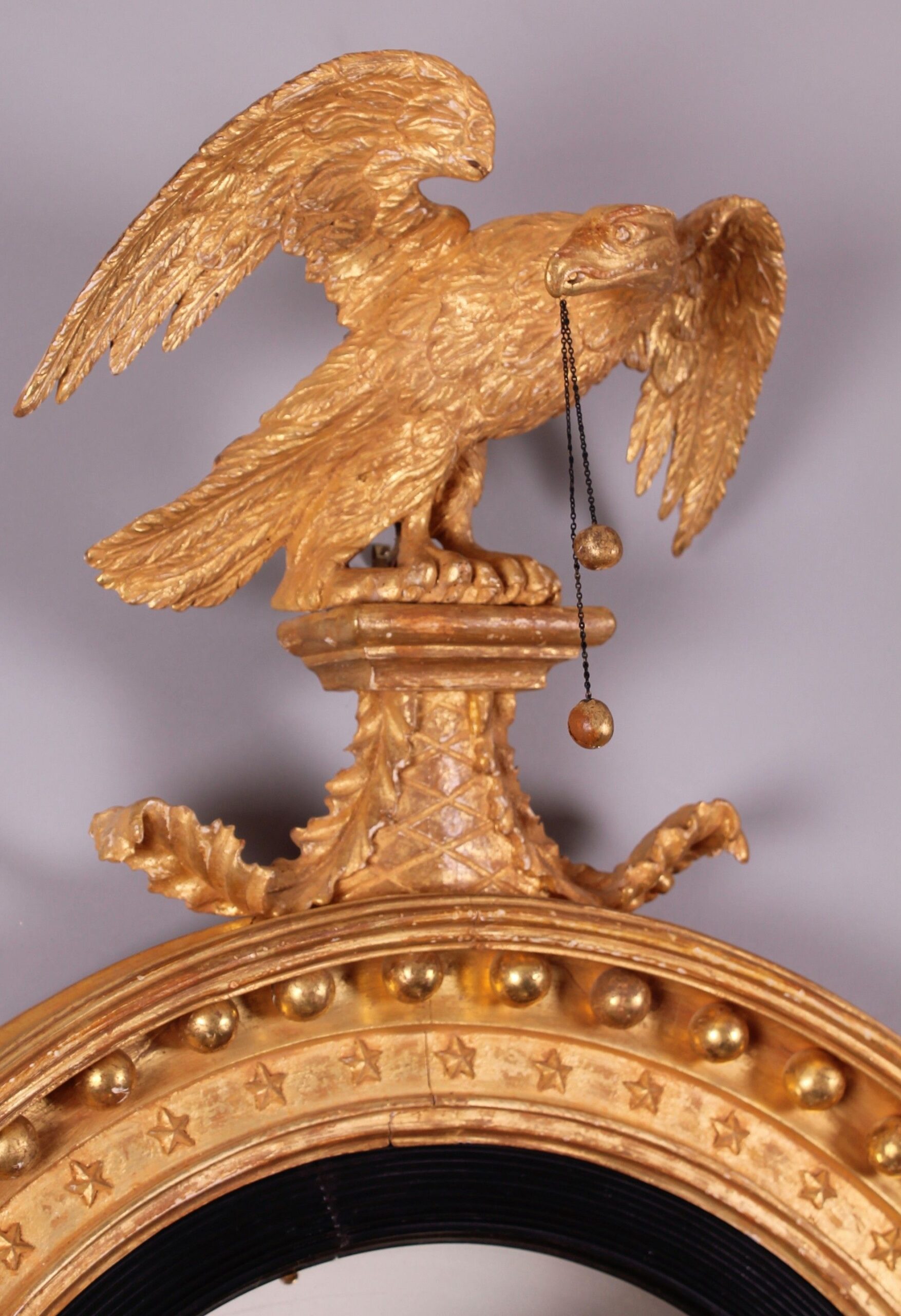 Regency Period Carved and Gilded Convex Mirror