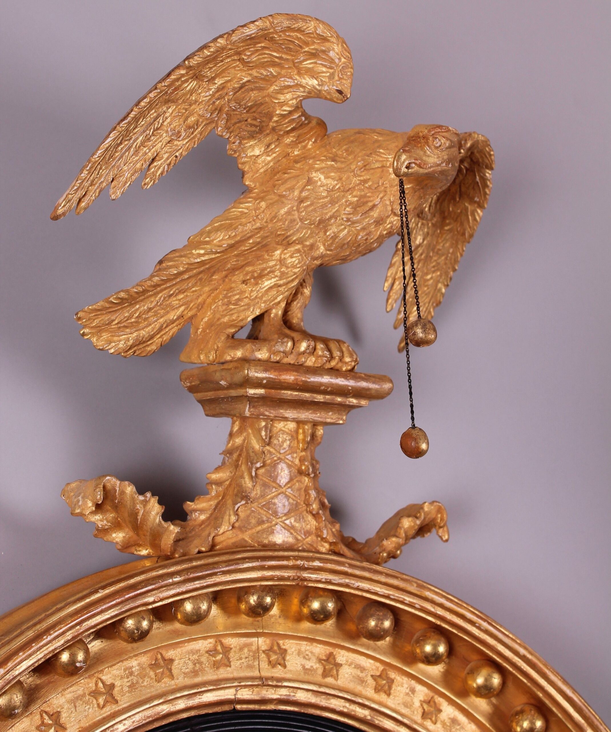 Regency Period Carved and Gilded Convex Mirror