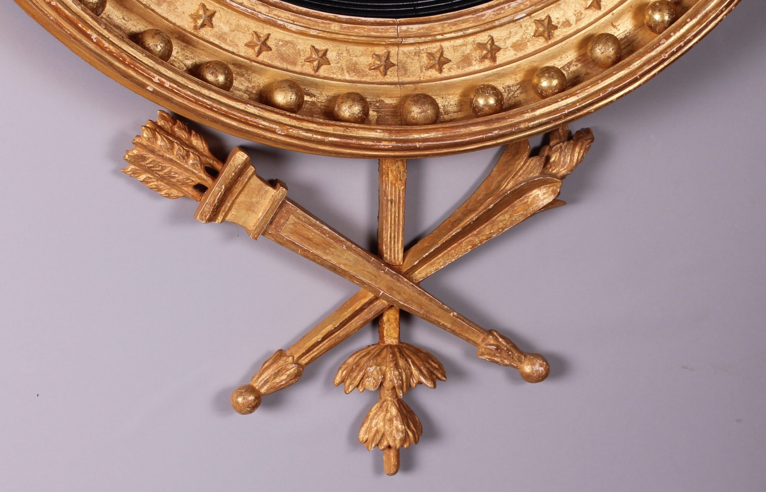 Regency Period Carved and Gilded Convex Mirror