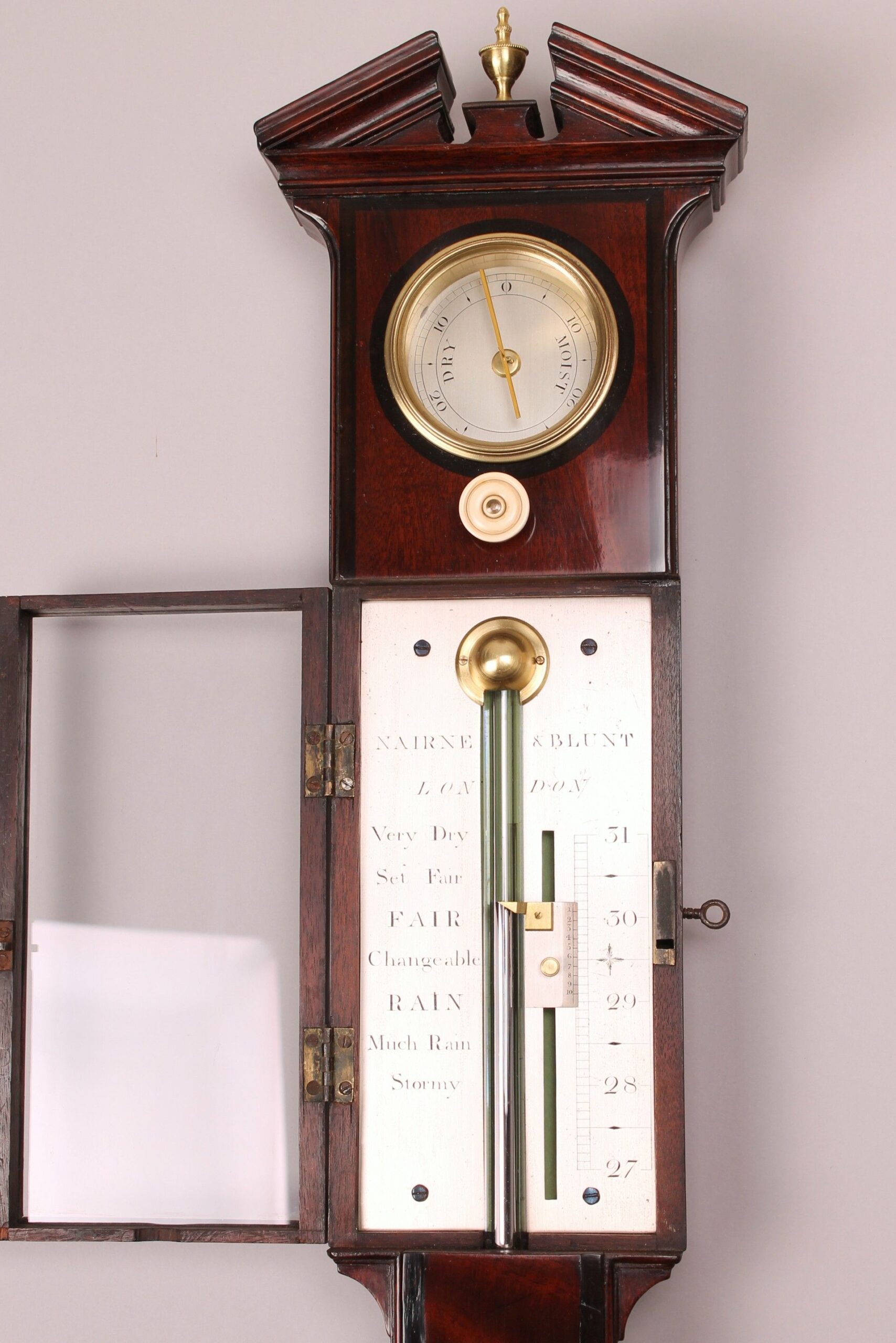 George III period stick barometer by Nairne & Blunt of London