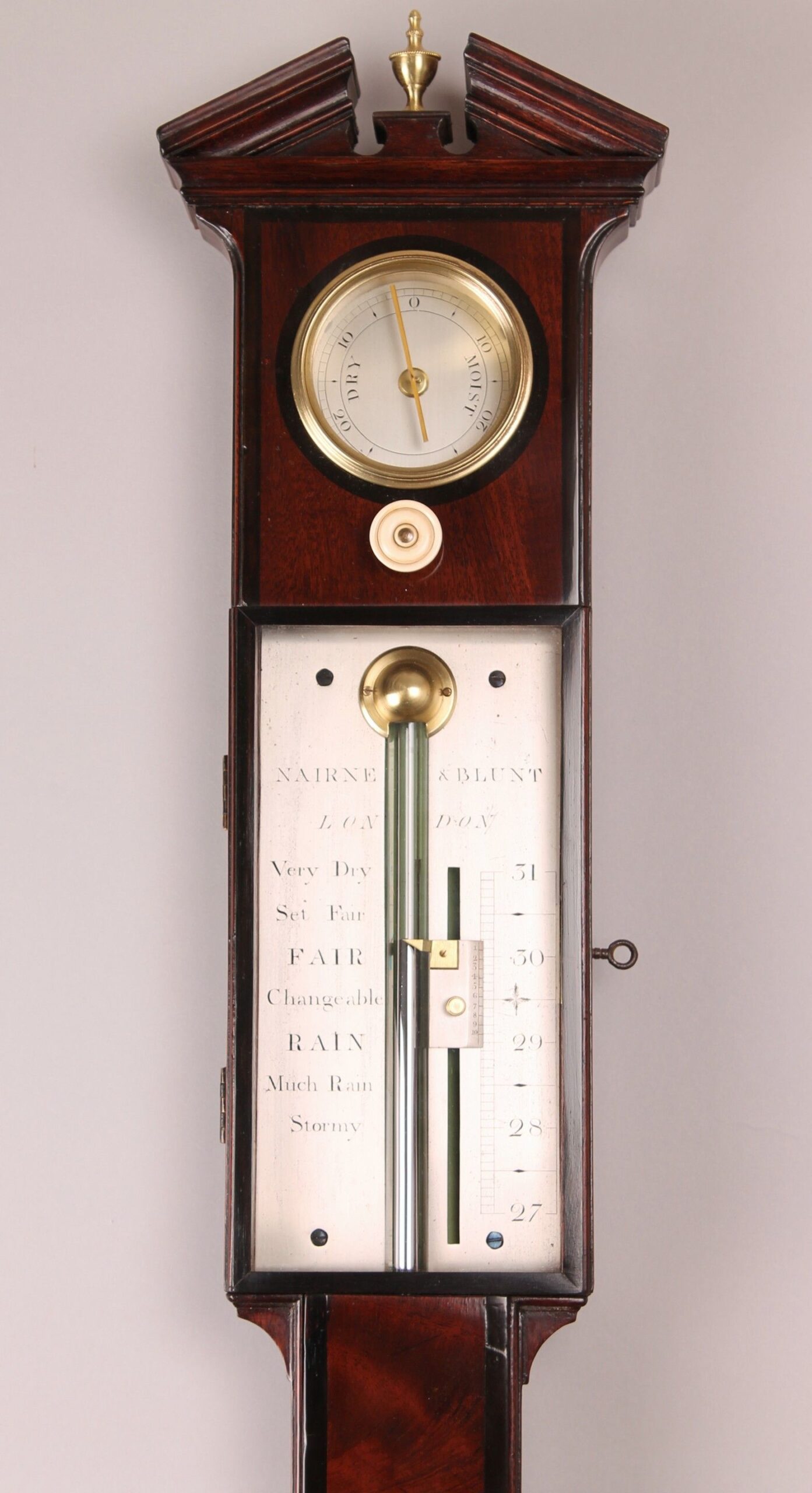 George III period stick barometer by Nairne & Blunt of London