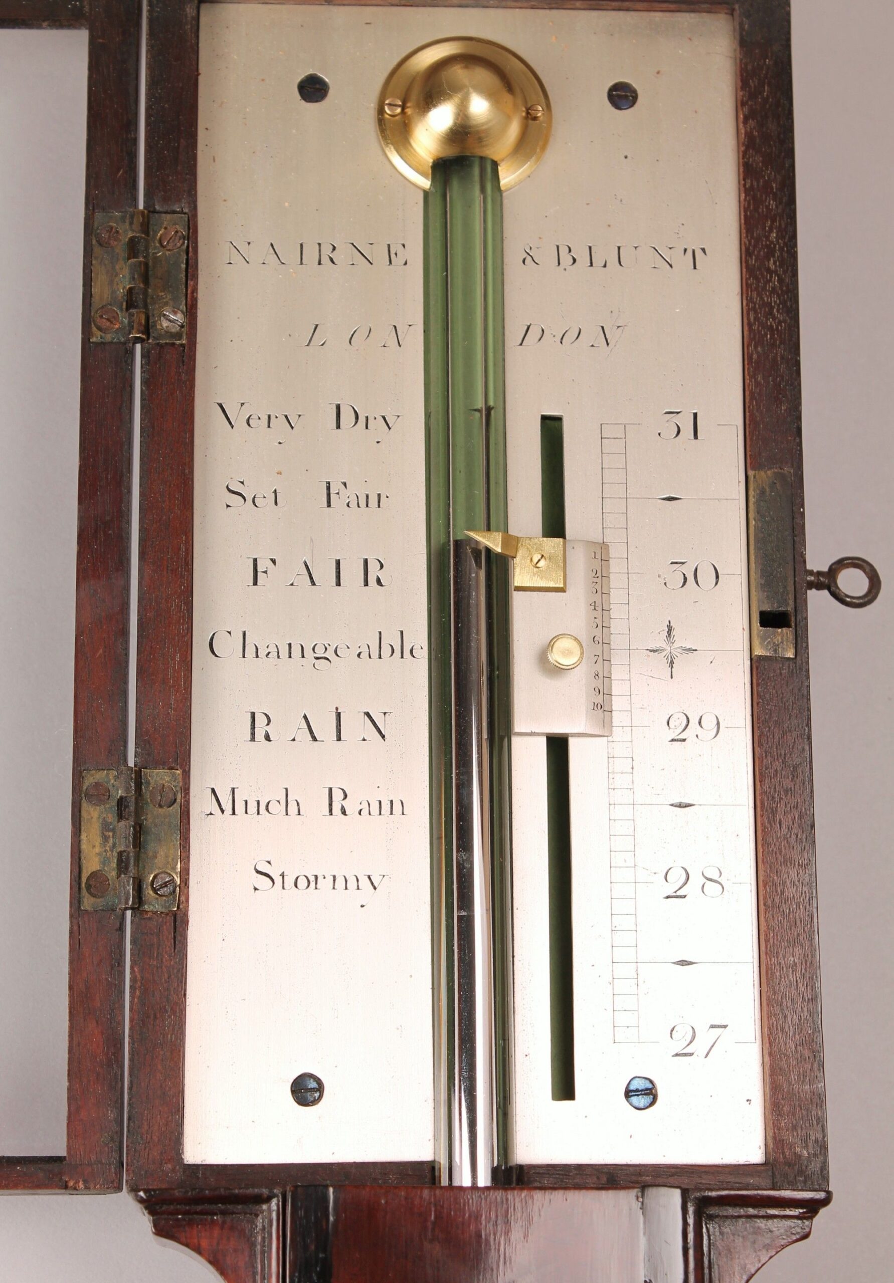 George III period stick barometer by Nairne & Blunt of London