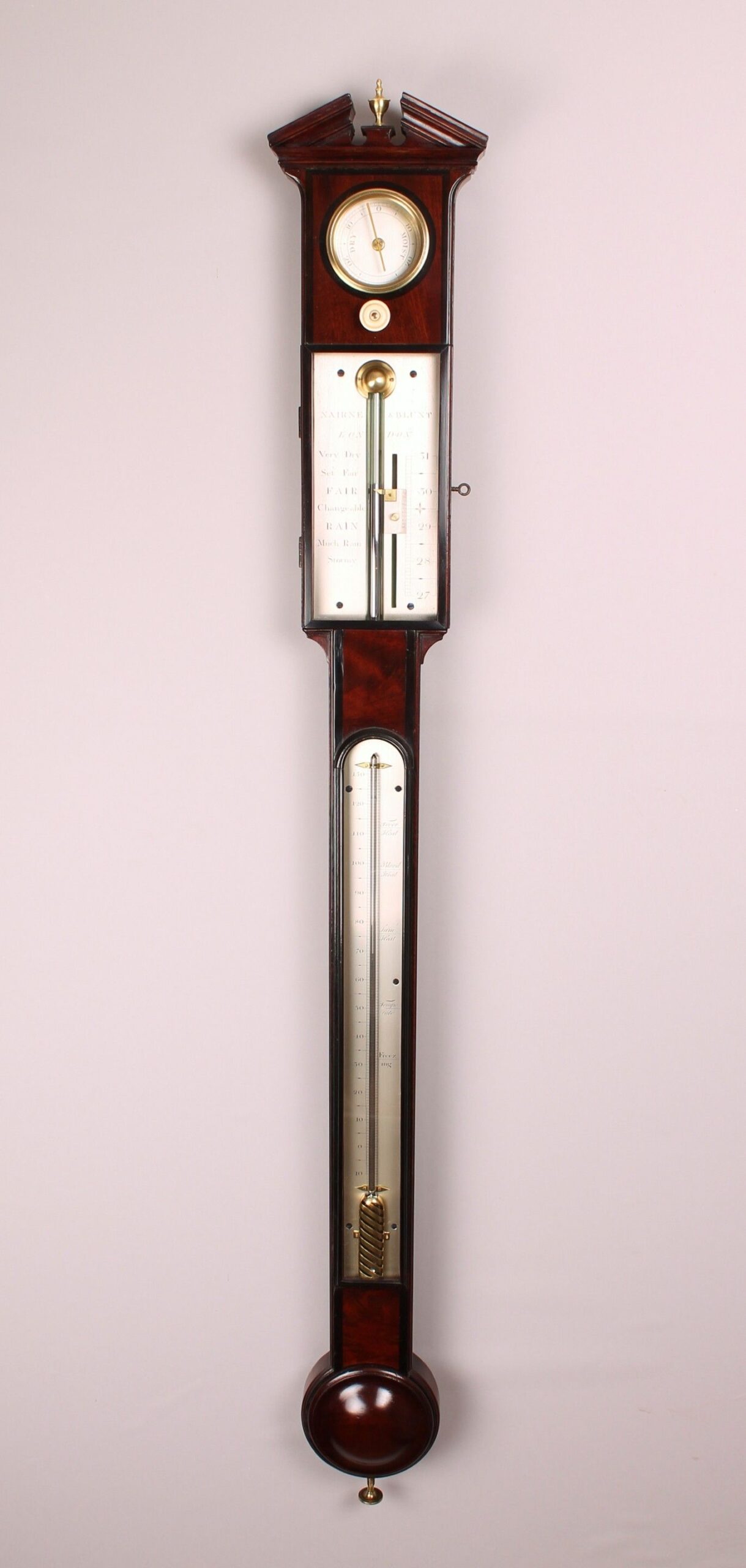 George III period stick barometer by Nairne & Blunt of London