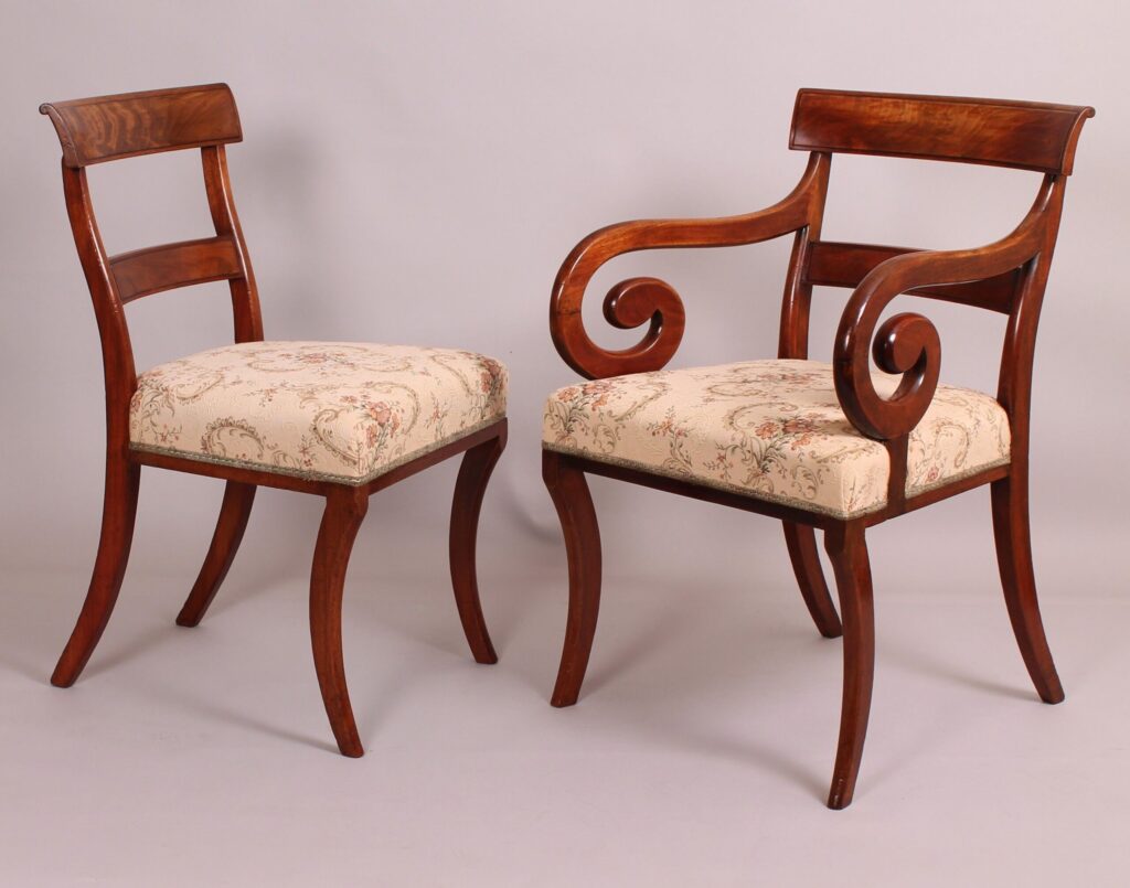 Set of 14 fine quality mahogany early 19th century dining chairs