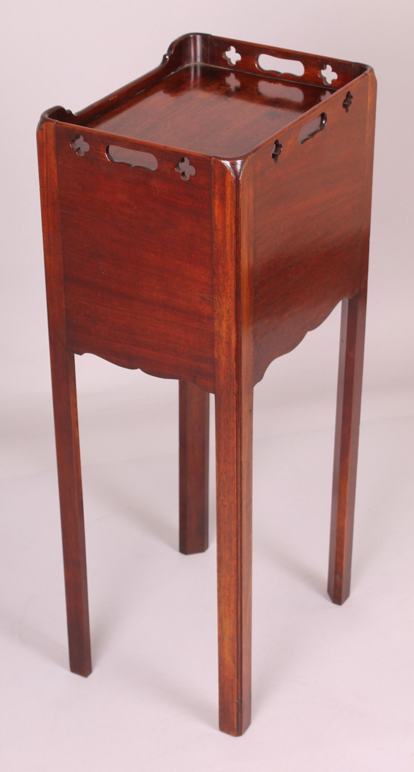 George III Mahogany bedside-cupboard of unusually small proportions