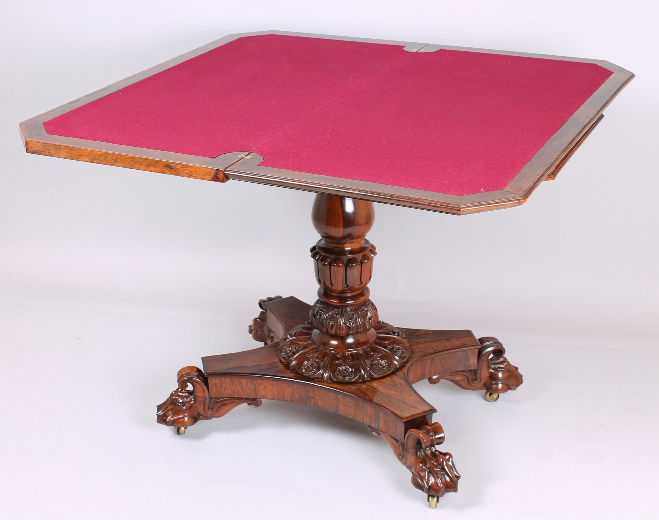 William IV rosewood card-table
