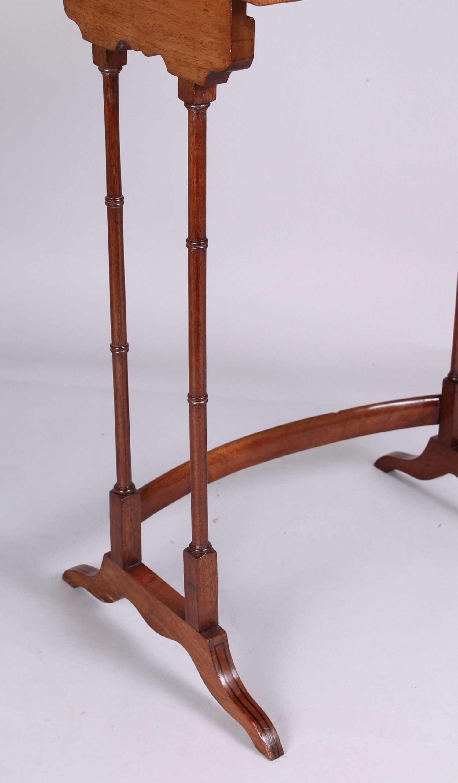 Edwardian Sheraton Revival satinwood and mahogany quartetto tables