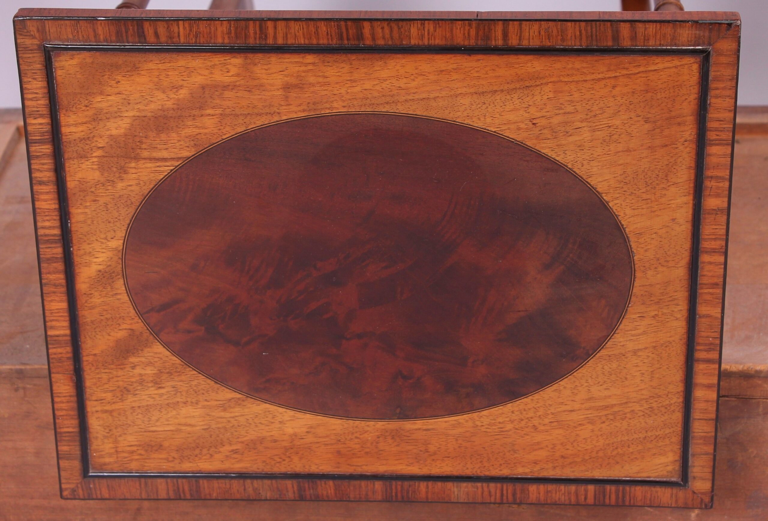 Edwardian Sheraton Revival satinwood and mahogany quartetto tables