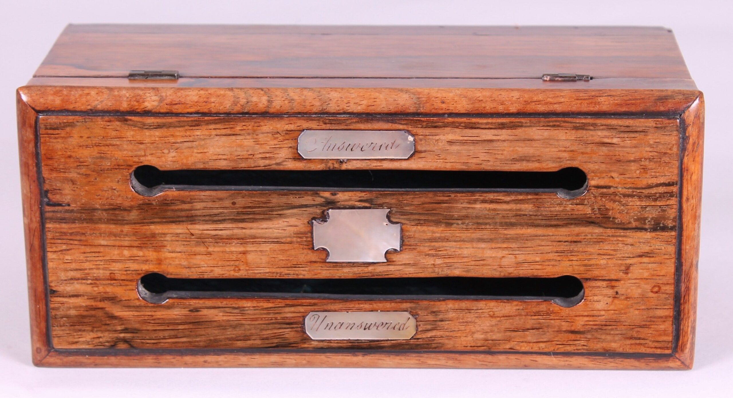 William IV period rosewood desk letter-box
