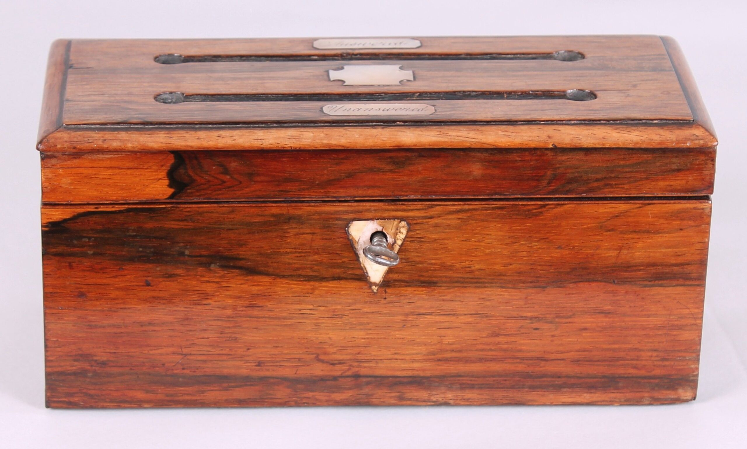 William IV period rosewood desk letter-box